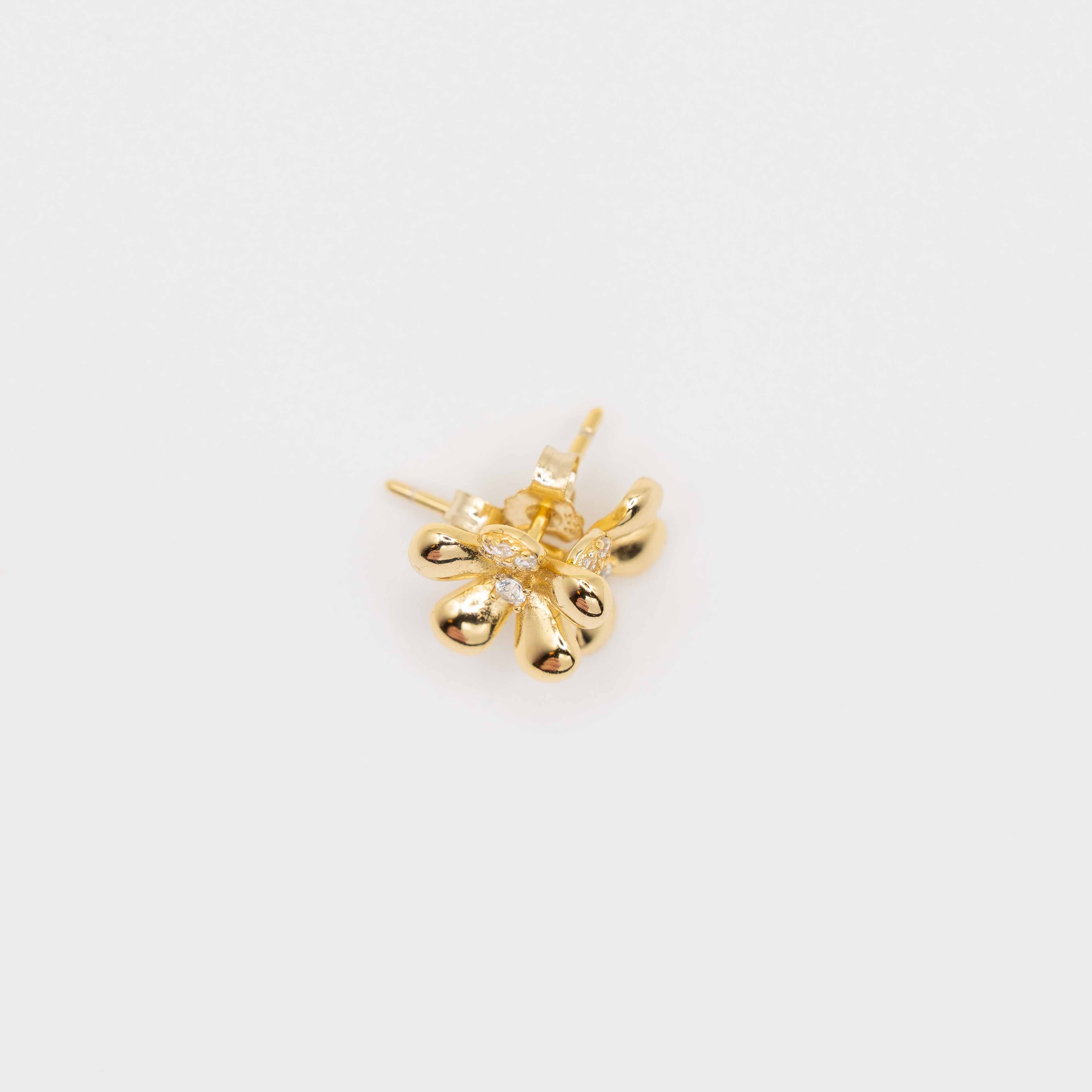 Audrey Gold Daisy Pave Stud Earrings
