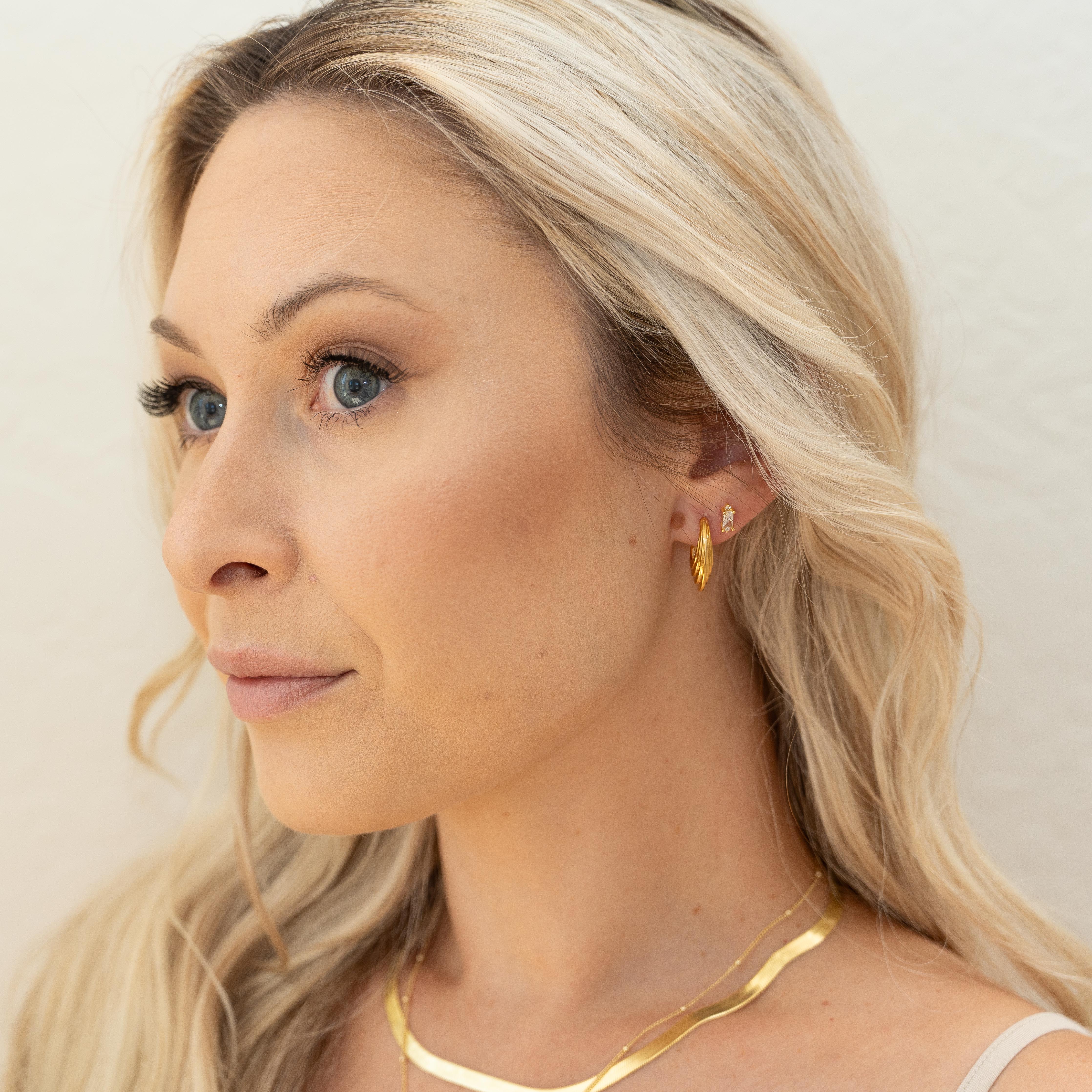 Celeste Gold Vermeil Crystal Stud Earrings