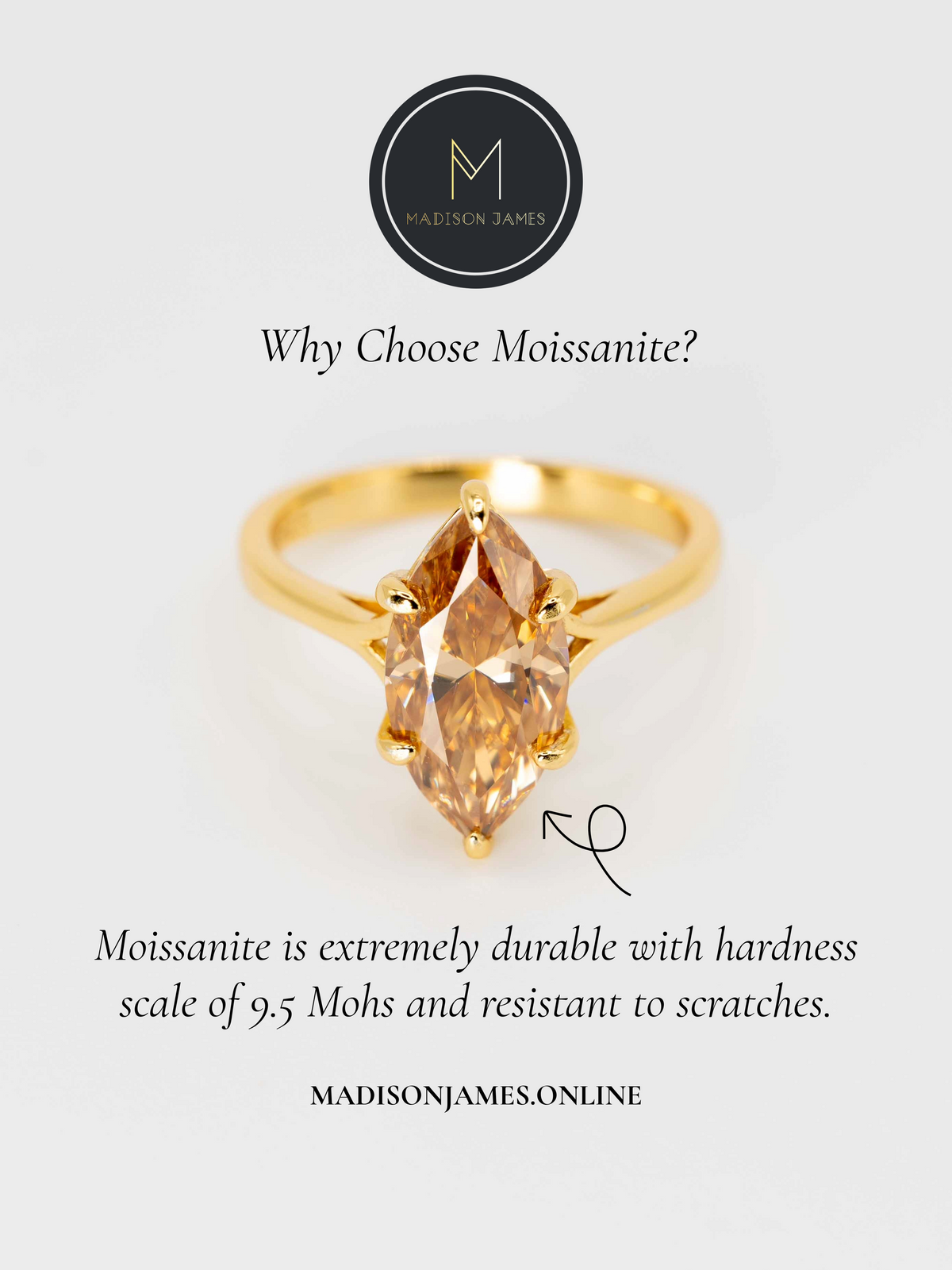 Vivienne Champagne Moissanite Ring