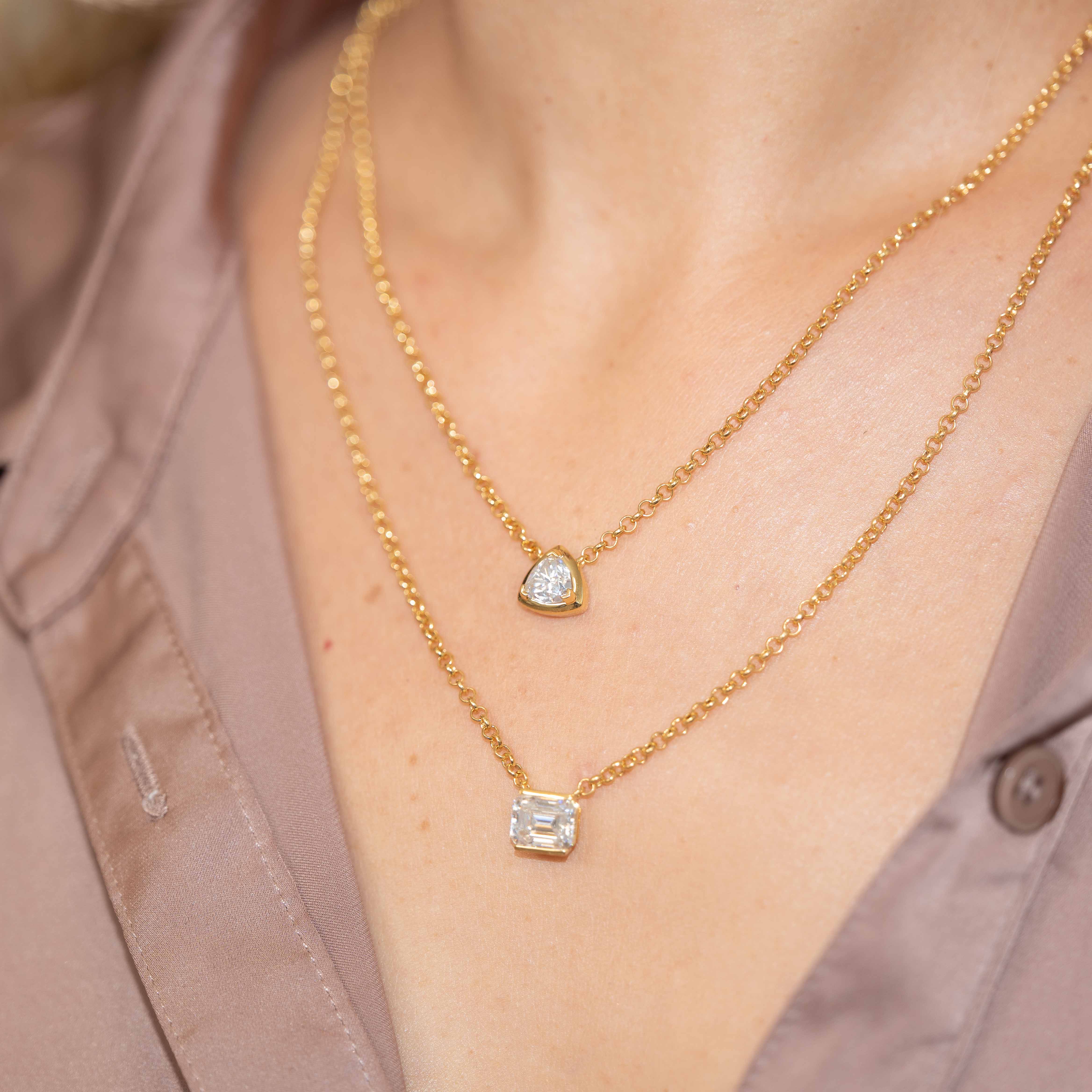 Allure Trine Diamond Pendant Necklace
