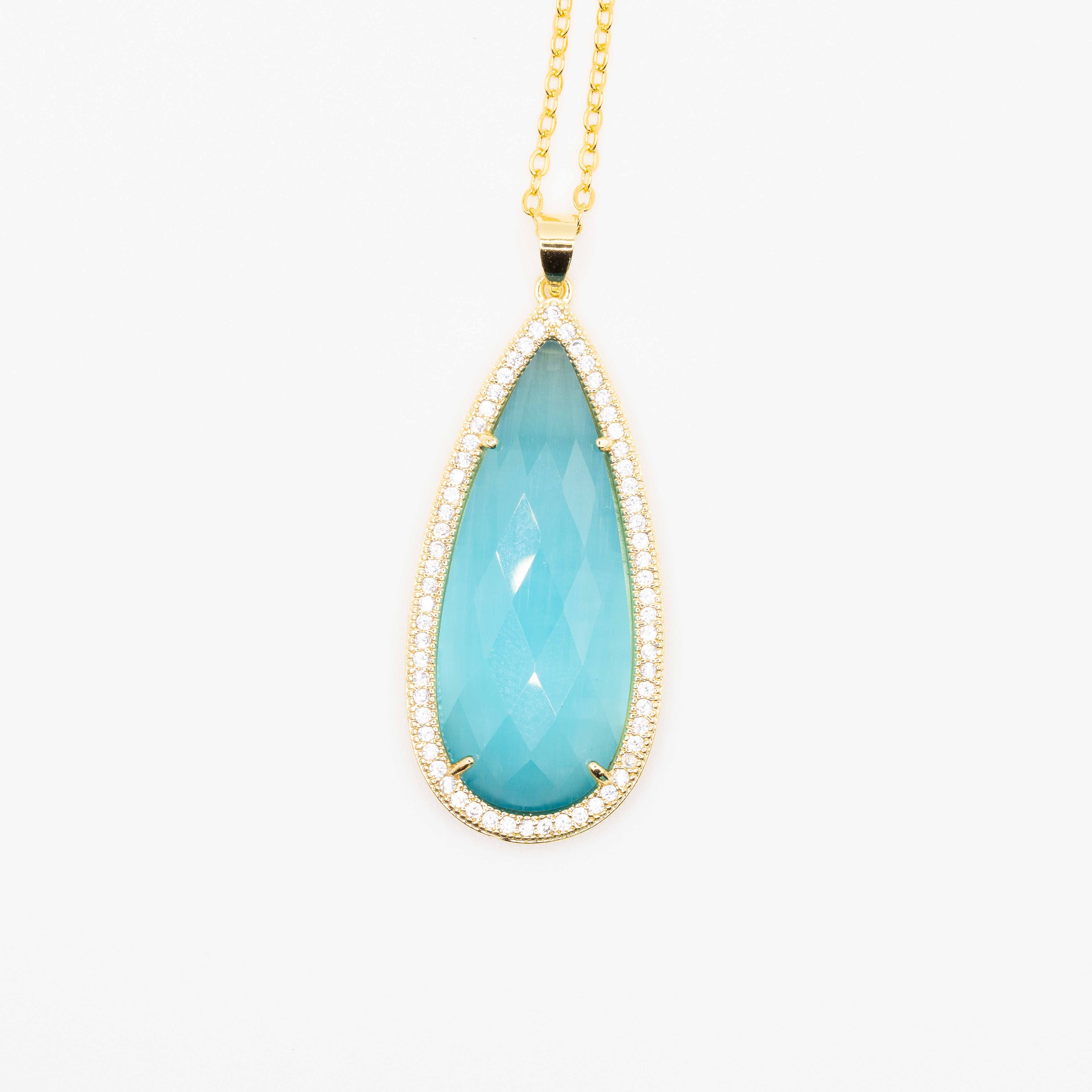 Maren Gold Cat's Eye Drop Pendant Necklace