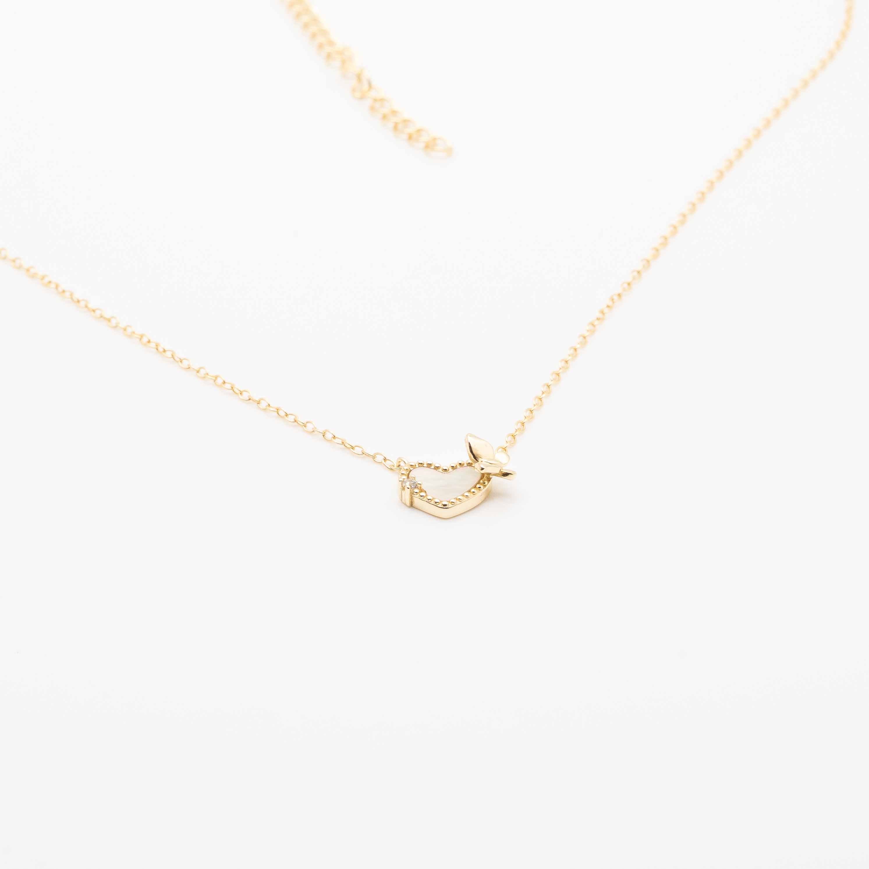 Brigitte Gold Mop Butterfly Heart Necklace *Limited Edition*