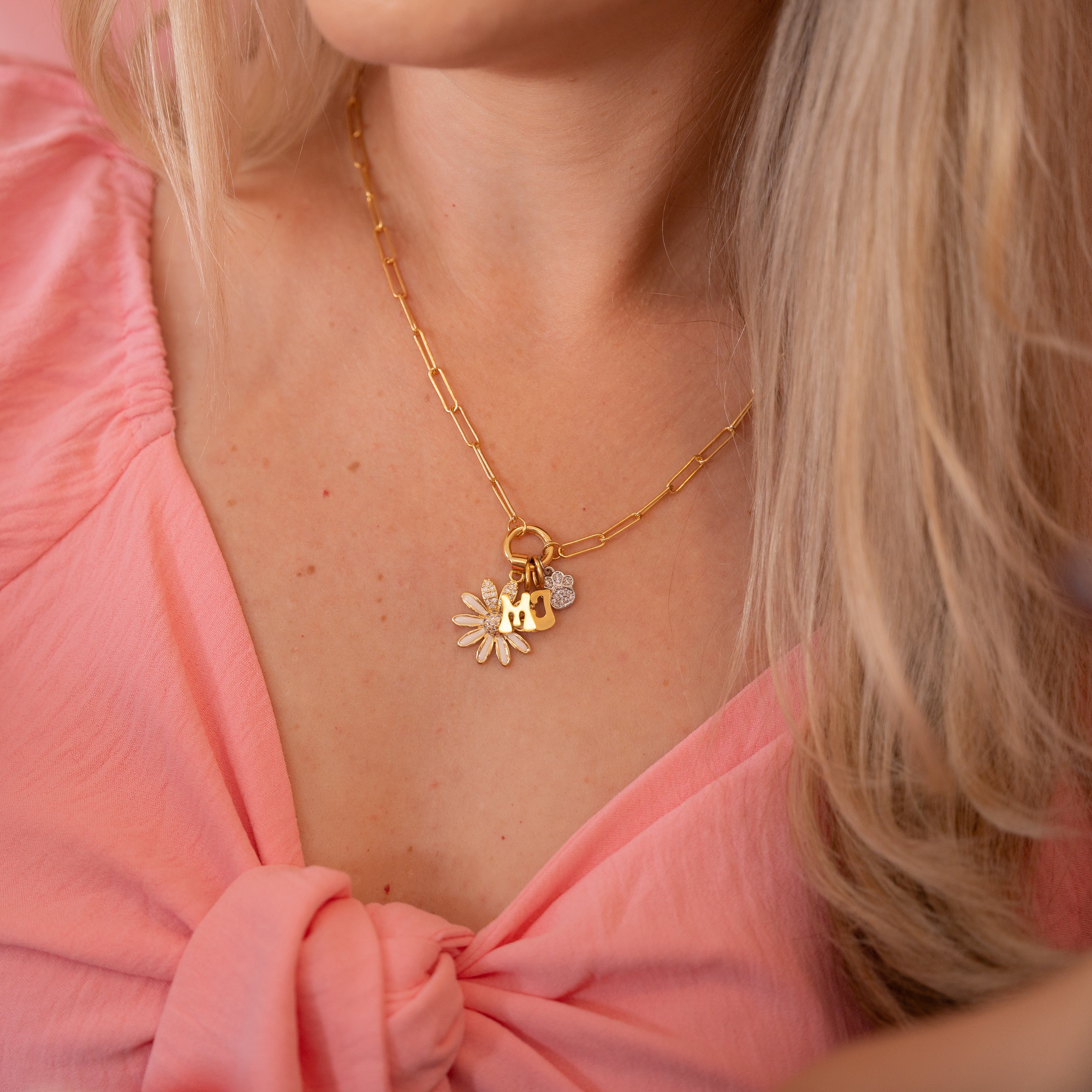 Flower Child Letter Charm M