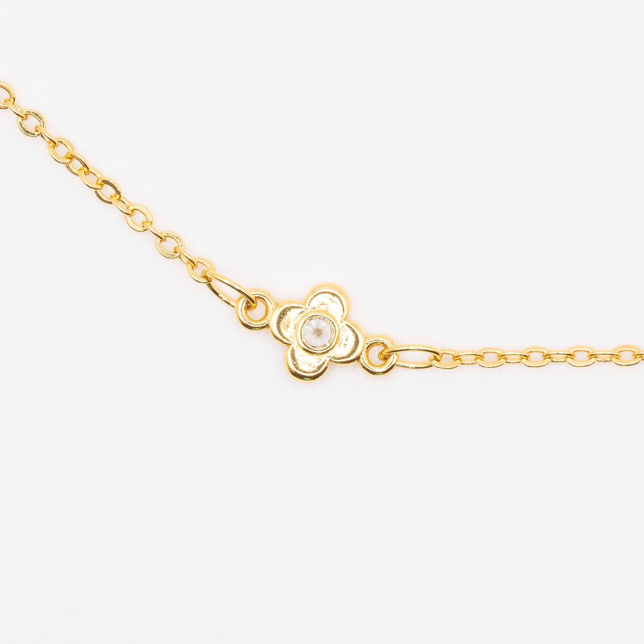 Clover Gold Crystal Necklace