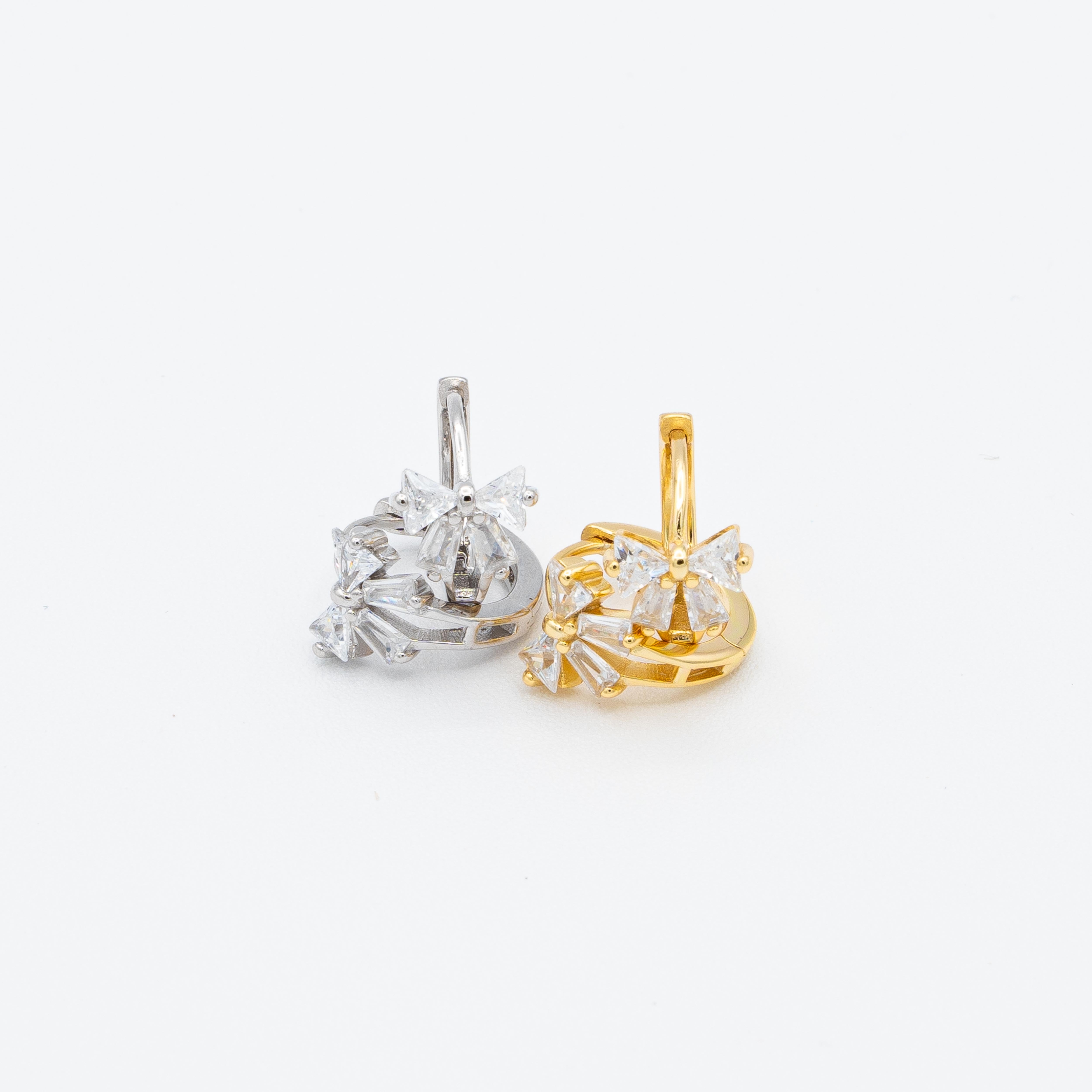 Belle Crystal Bow Mini Hoop Earrings