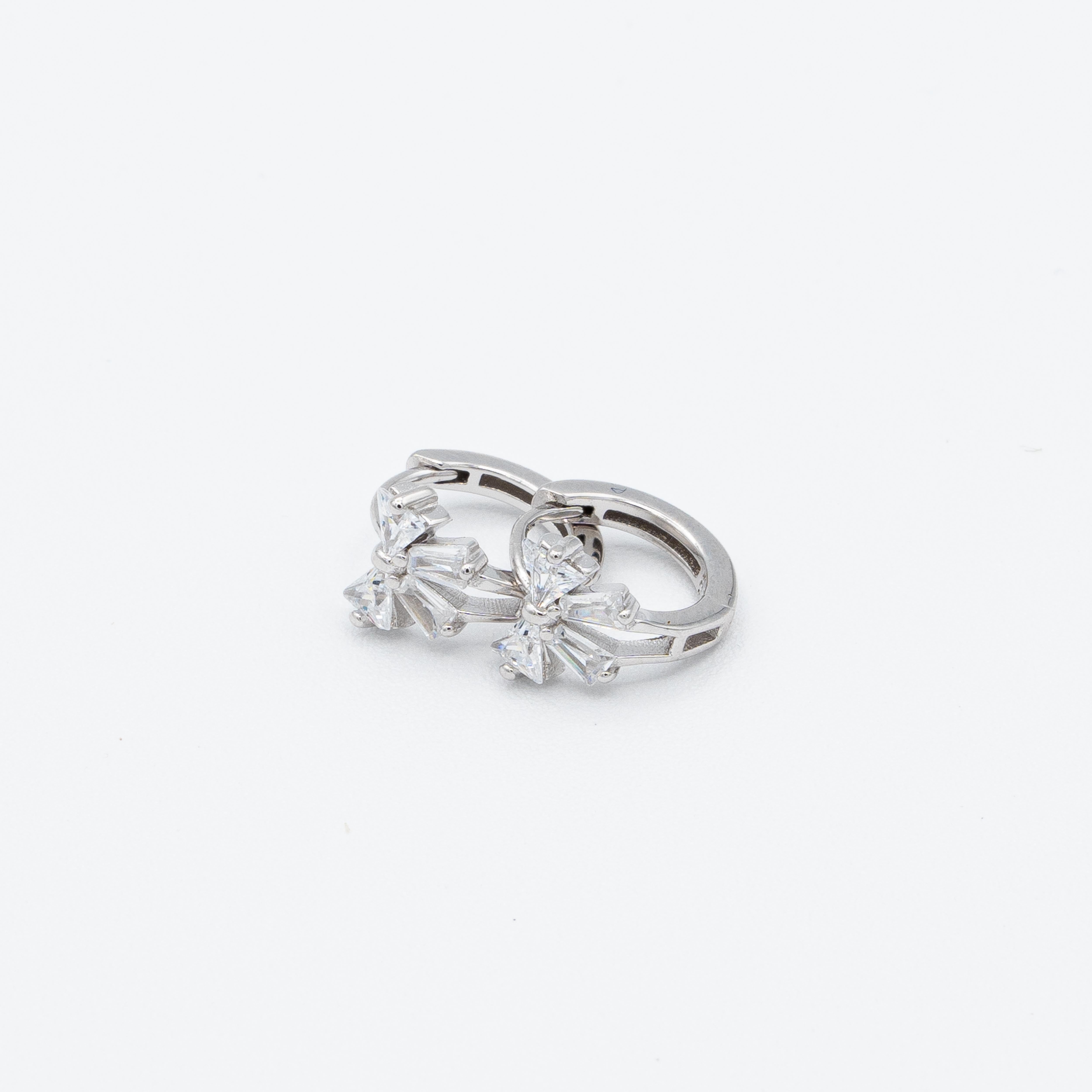 Belle Crystal Bow Mini Hoop Earrings
