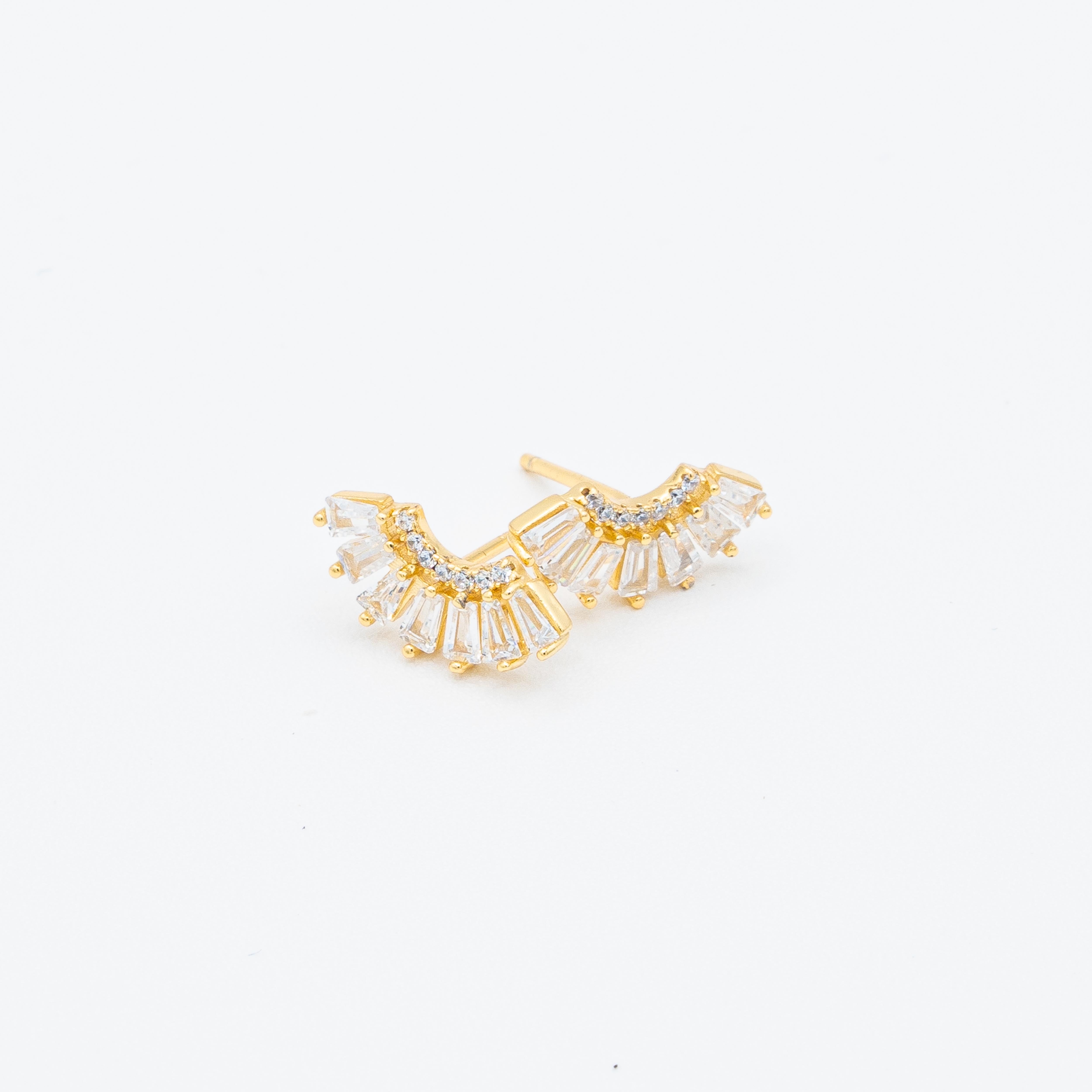 Clara Crystal Scallop Stud Earrings