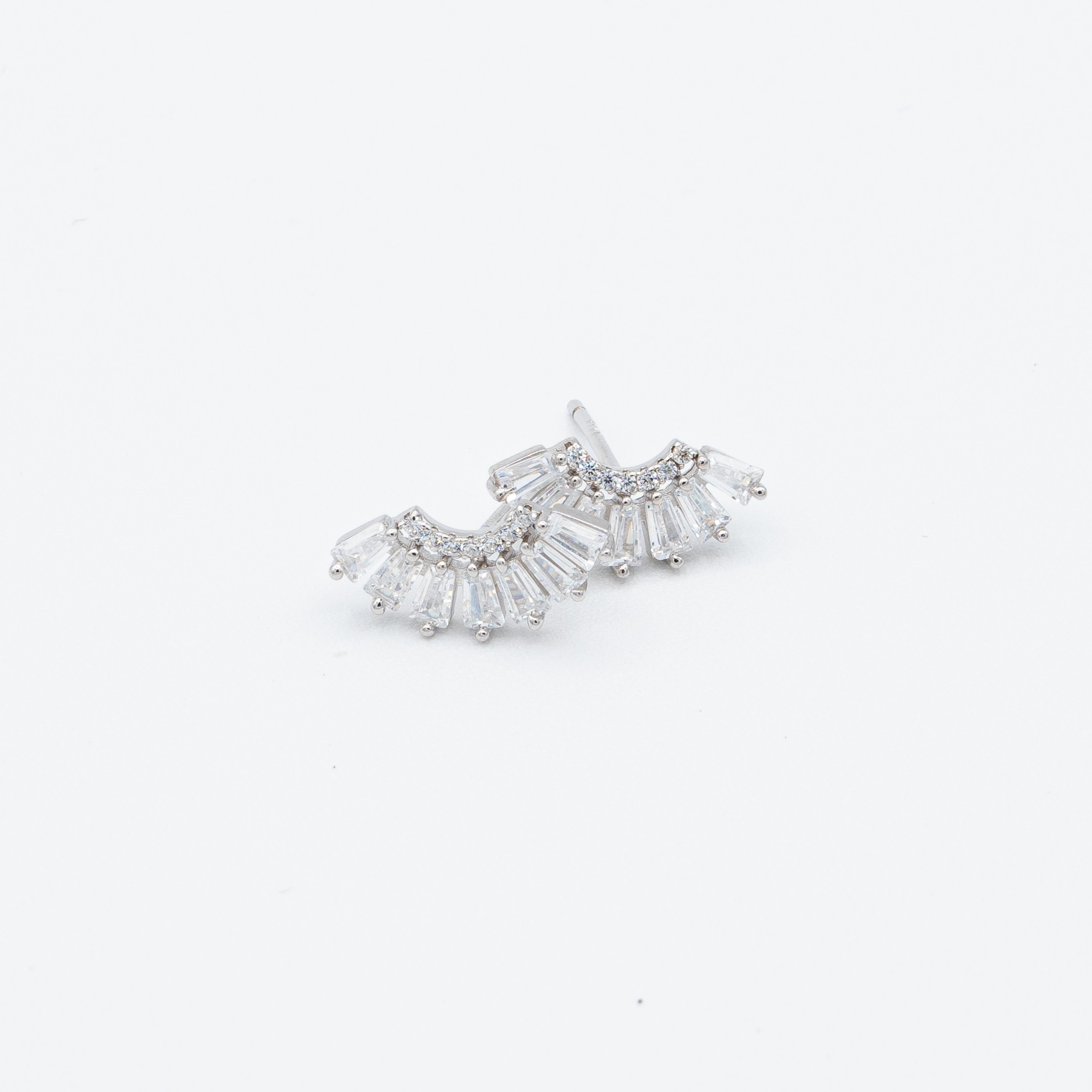 Clara Crystal Scallop Stud Earrings