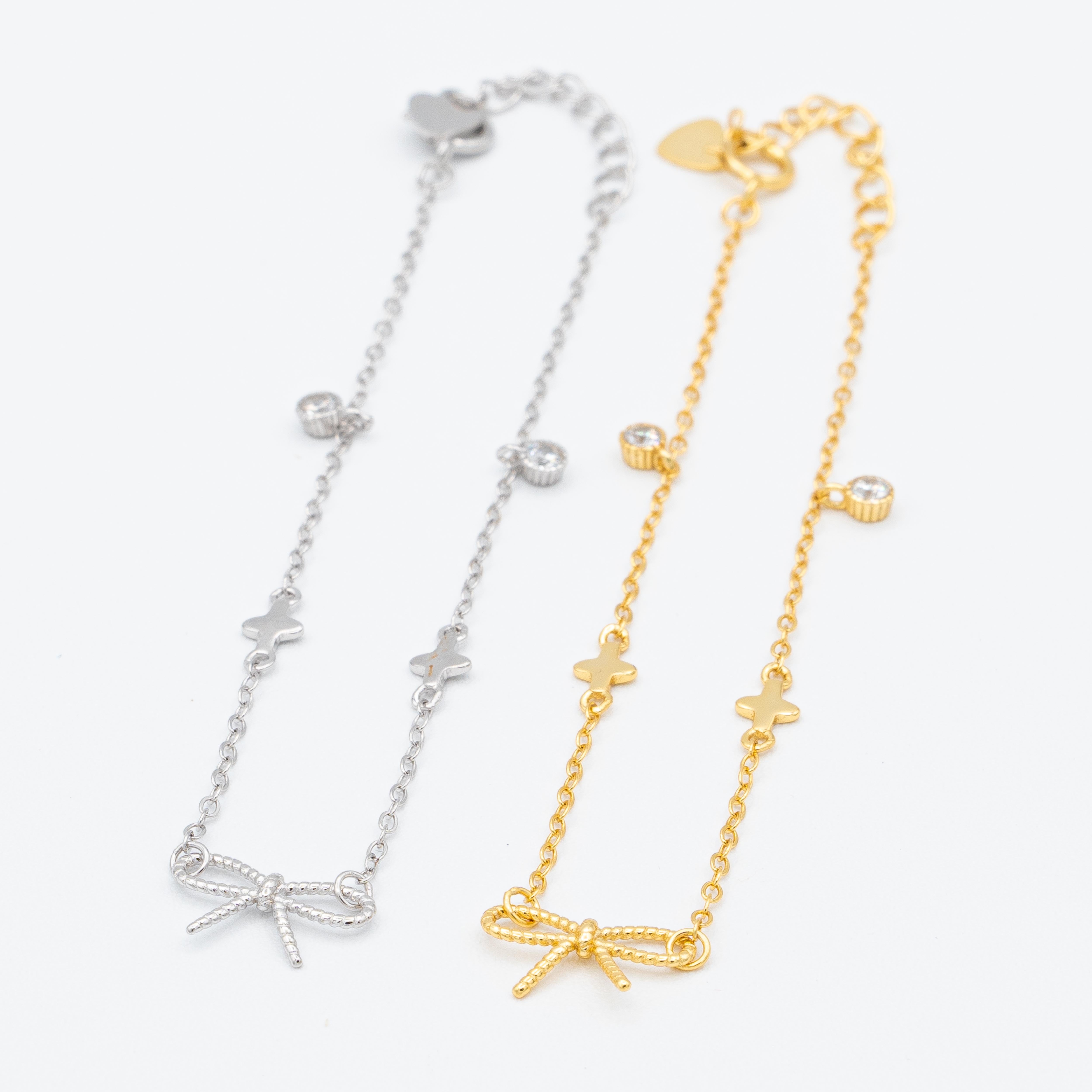 Emma Rope Bow Charm Bracelet