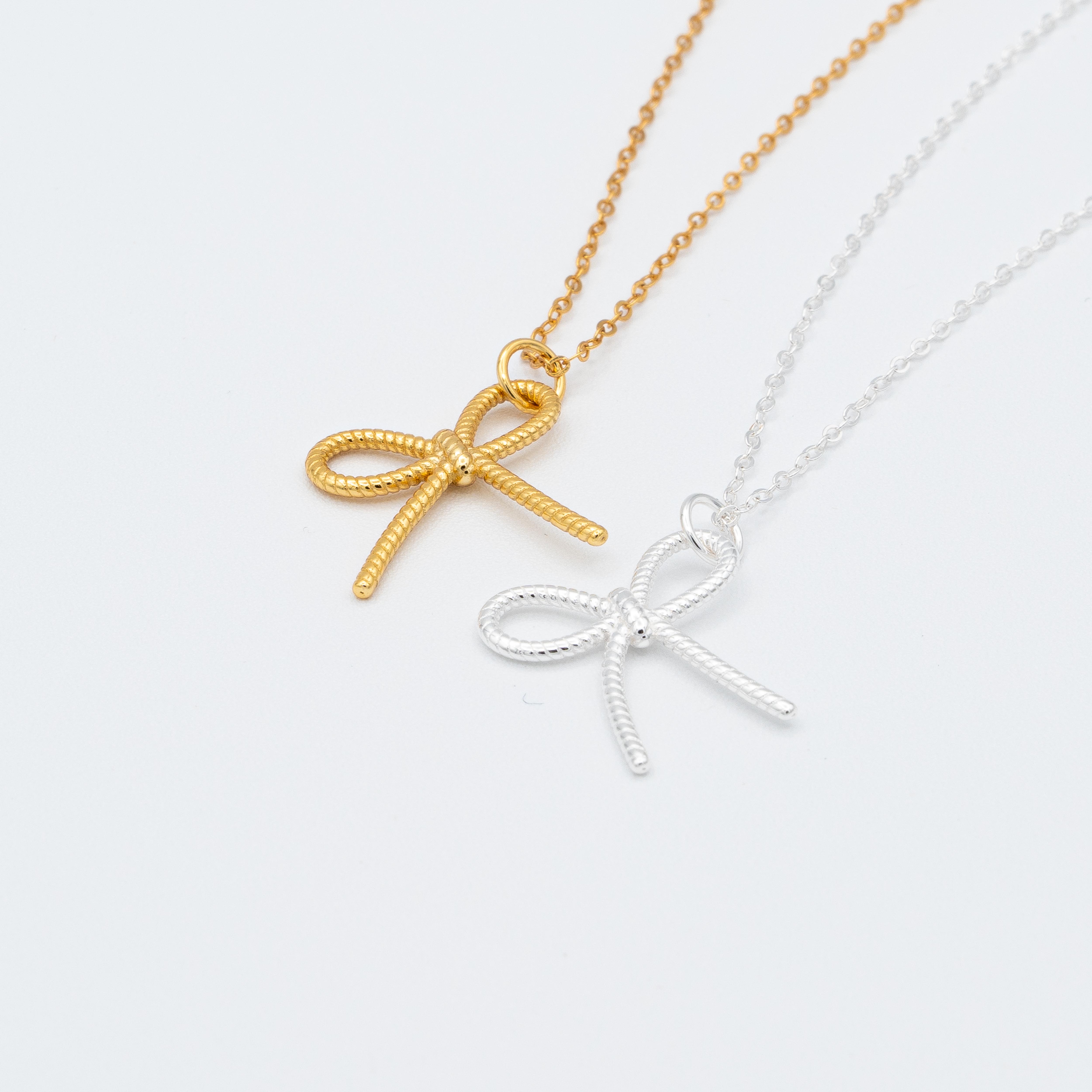 Emma Rope Bow Single Charm Necklace