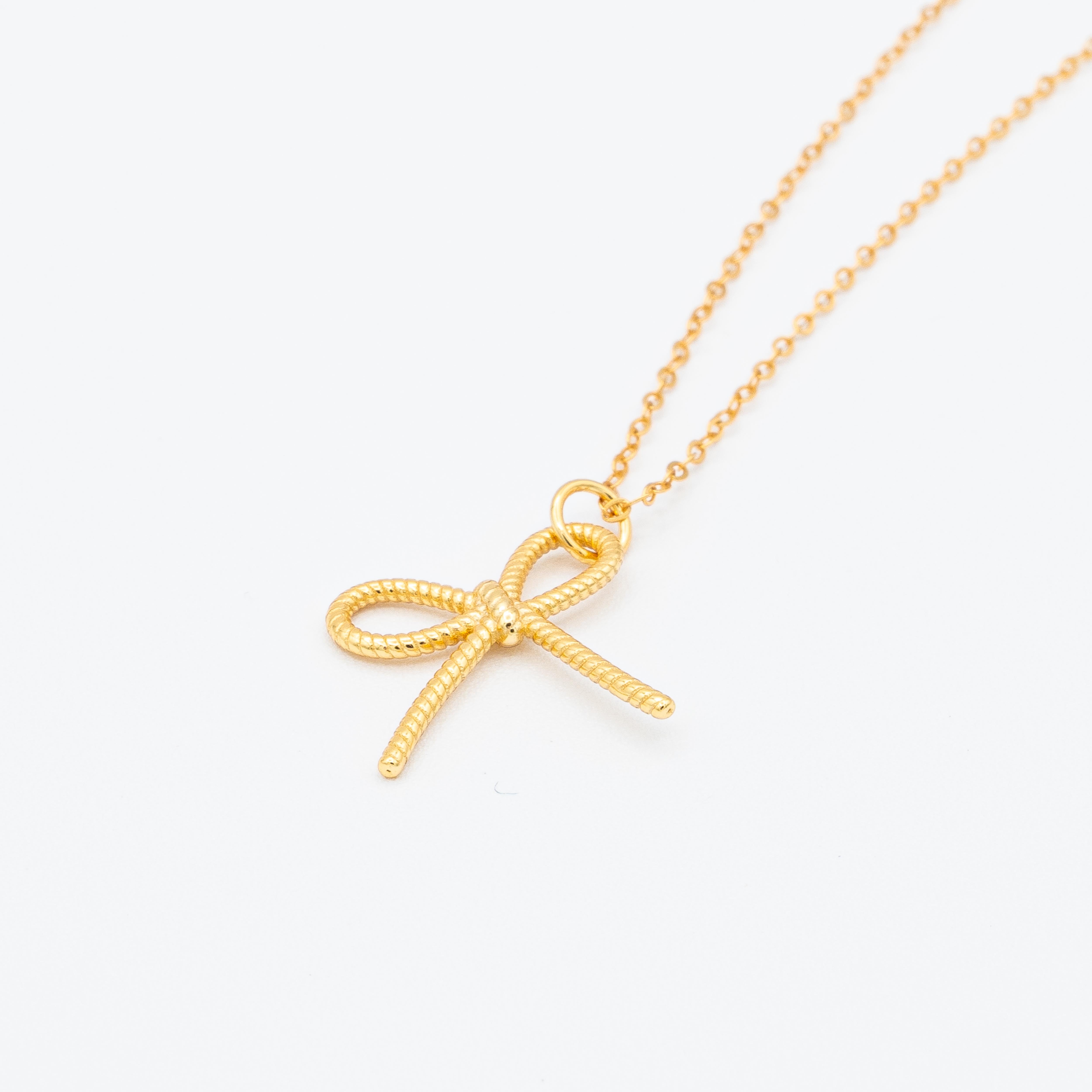 Emma Rope Bow Single Charm Necklace