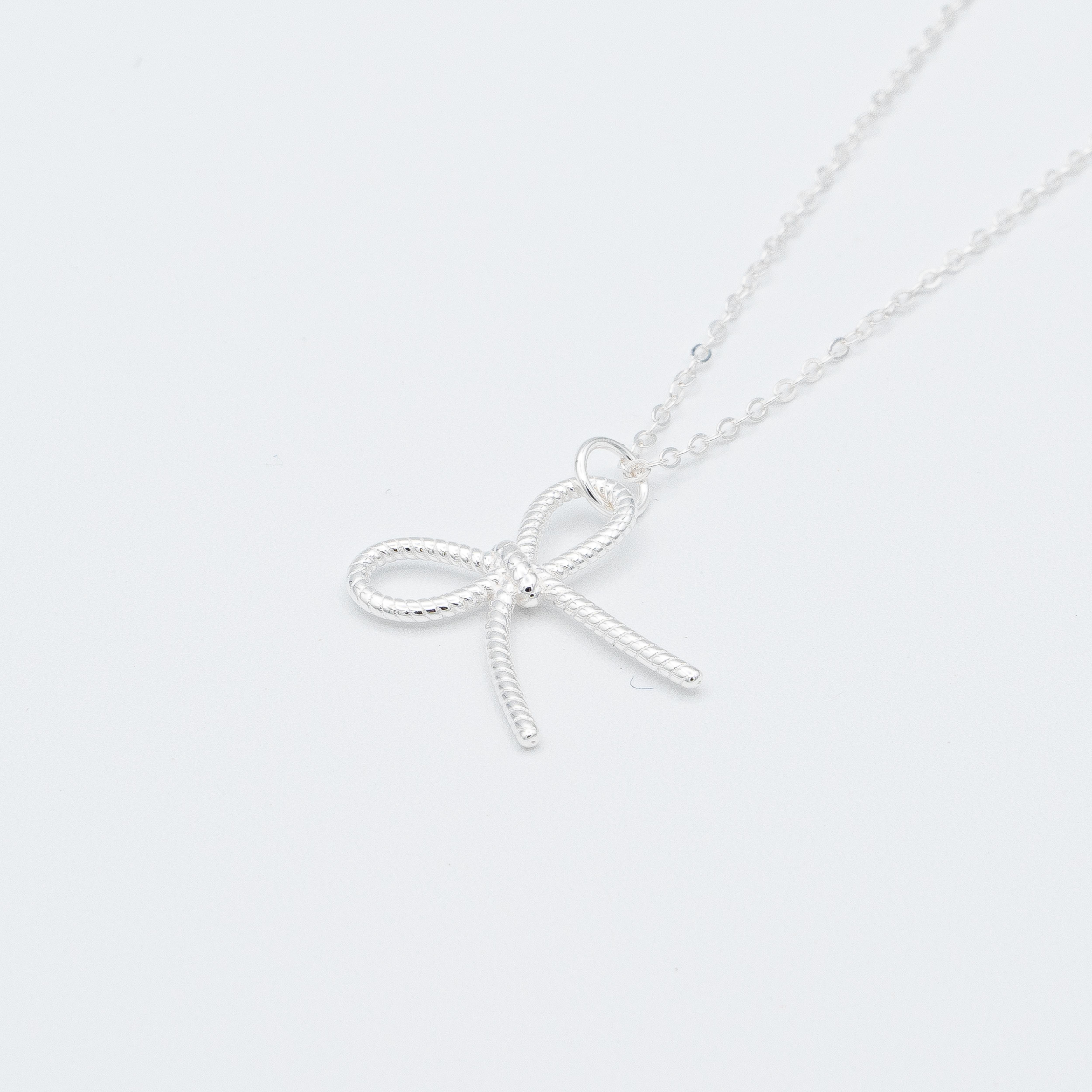 Emma Rope Bow Single Charm Necklace