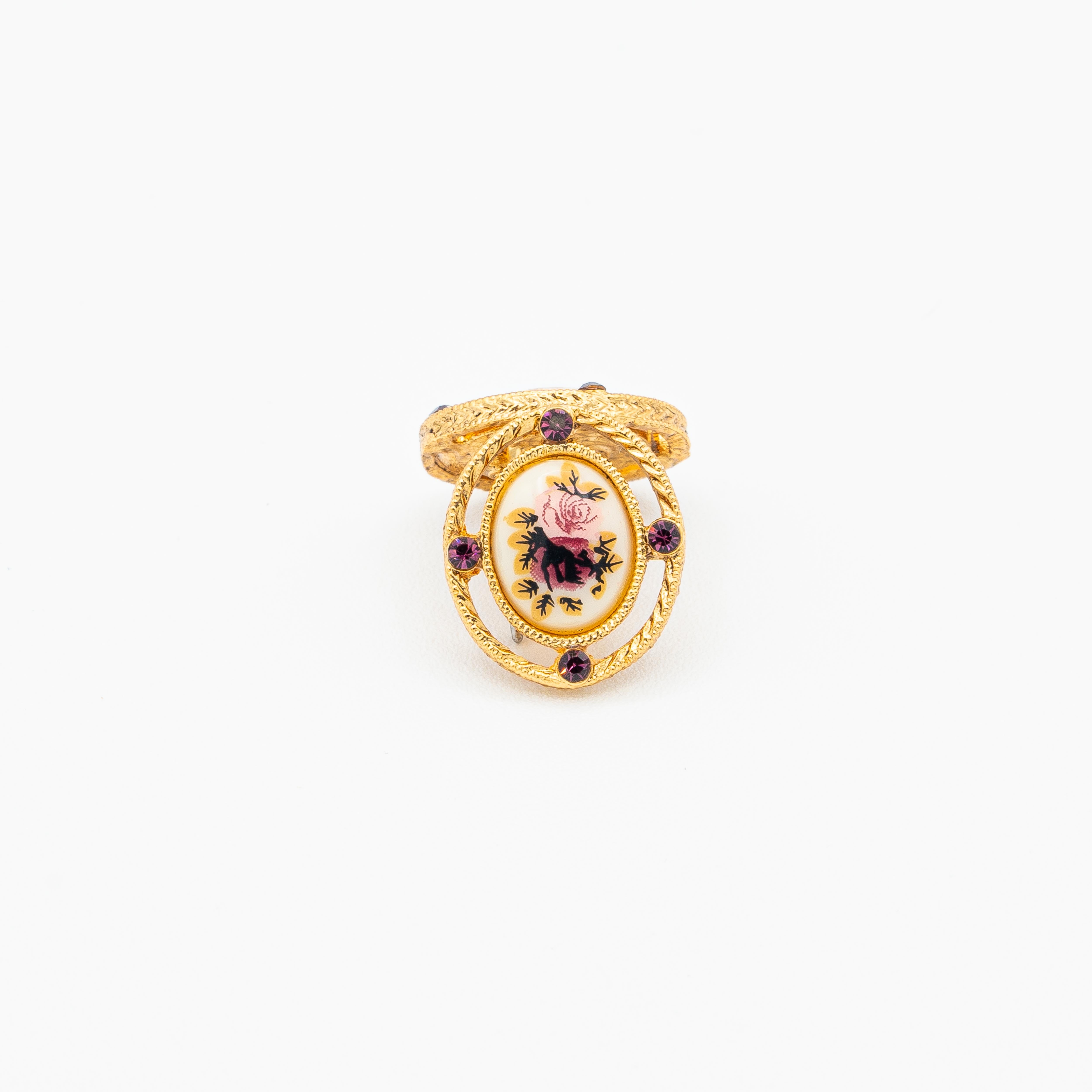 Josephine Floral Stone & Amethyst Crystal Stud Earrings