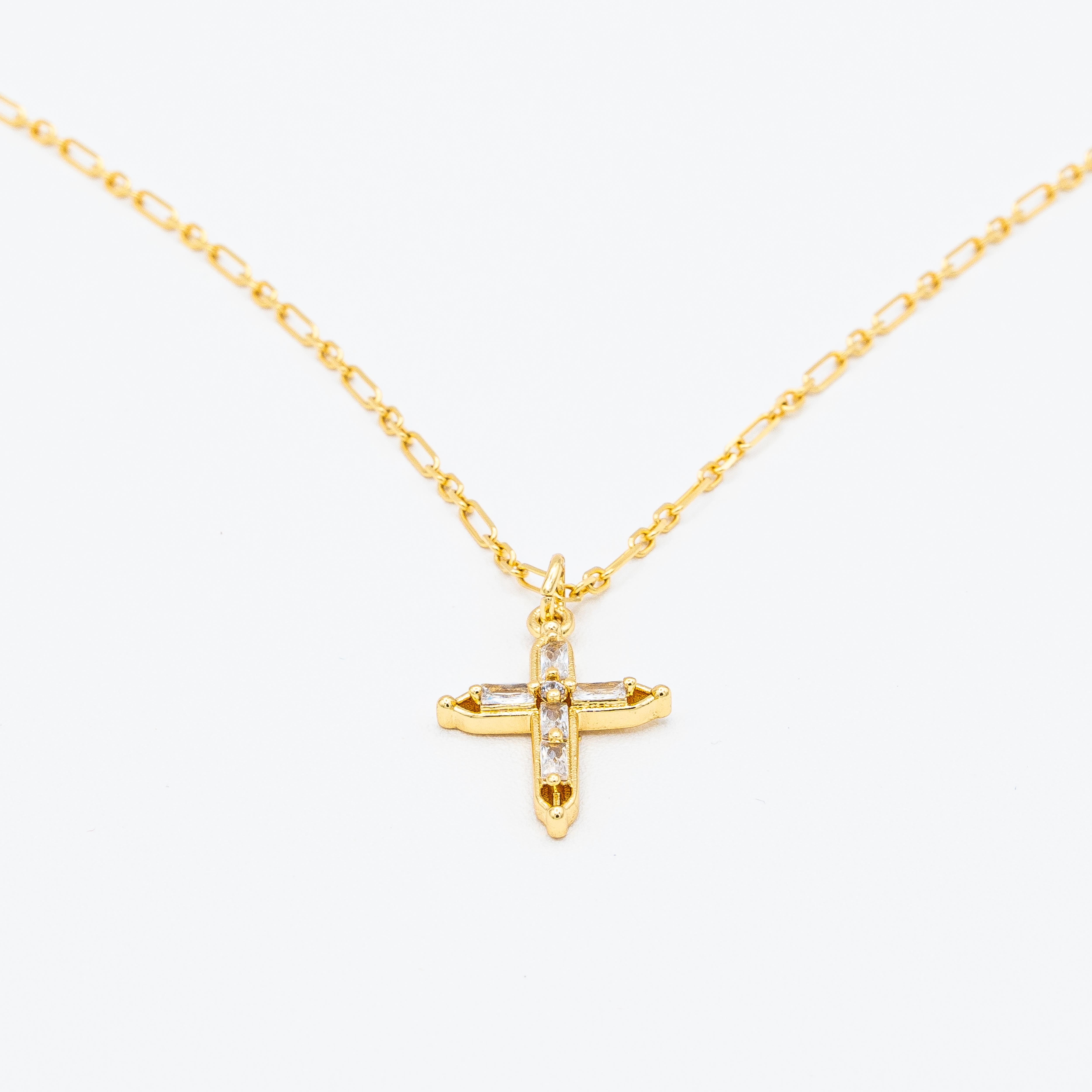 Laura Lee Gold Vermeil Crystal Cross Necklace
