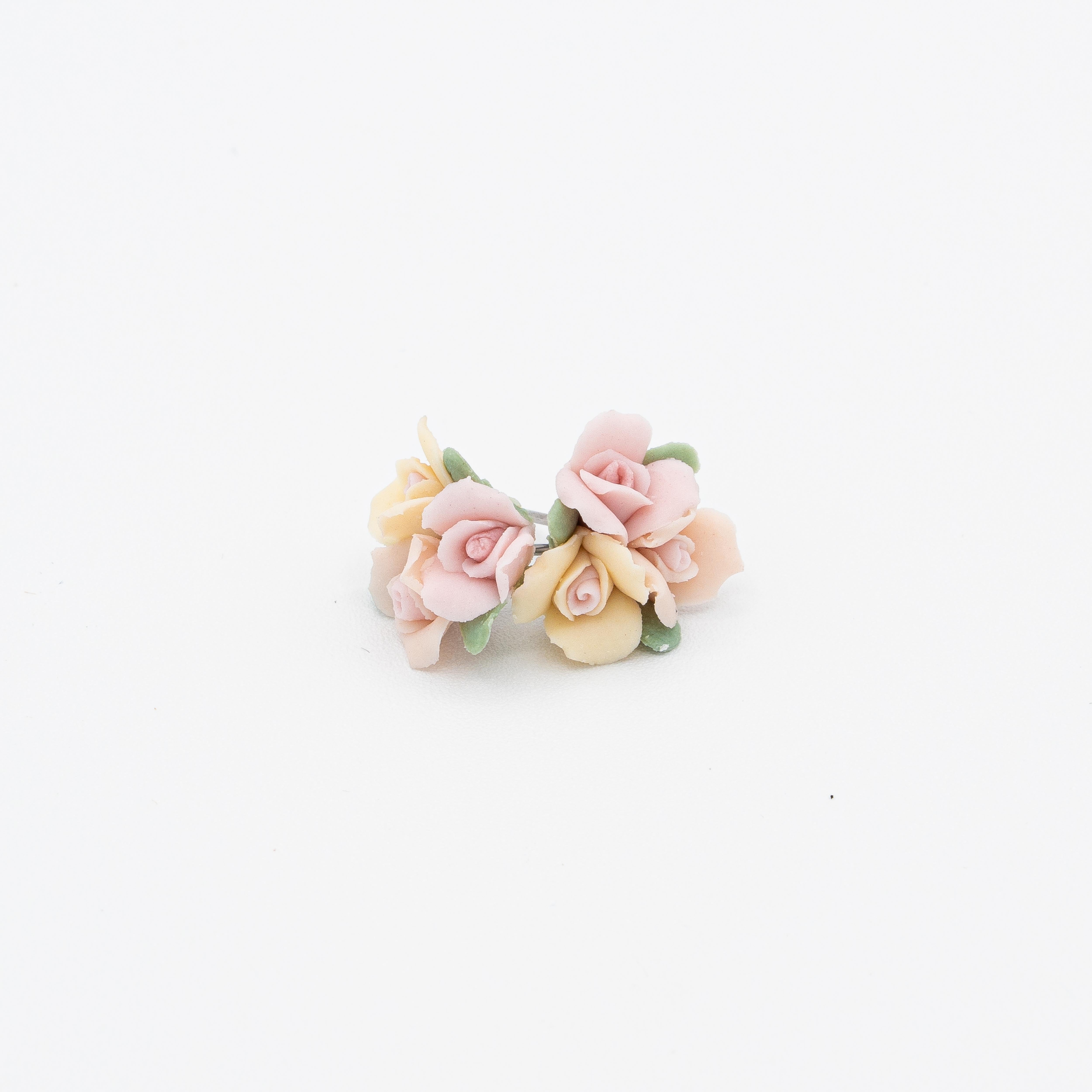 Rose Porcelain Stud Earrings
