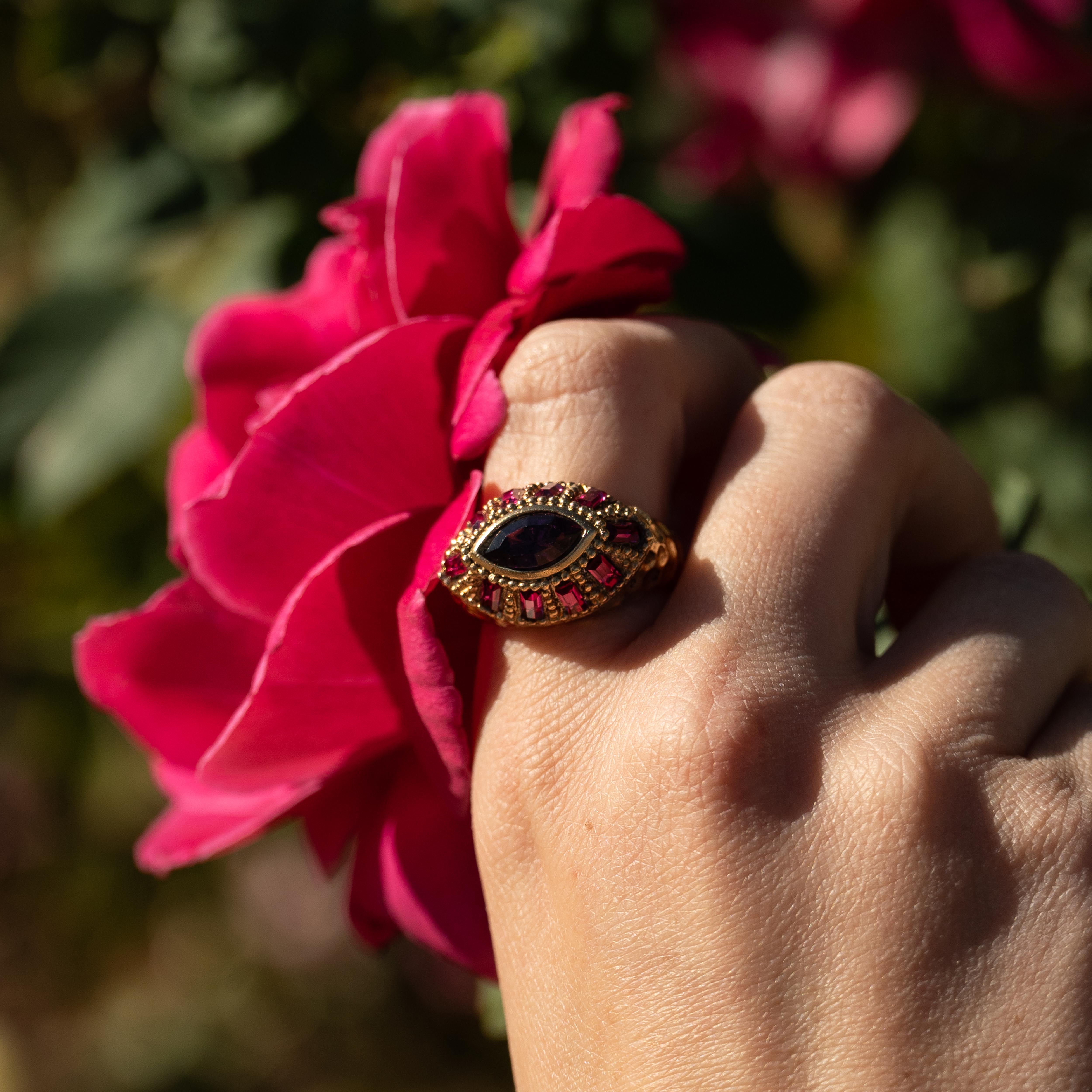 Victoria Amethyst Swarovski Crystal Ring