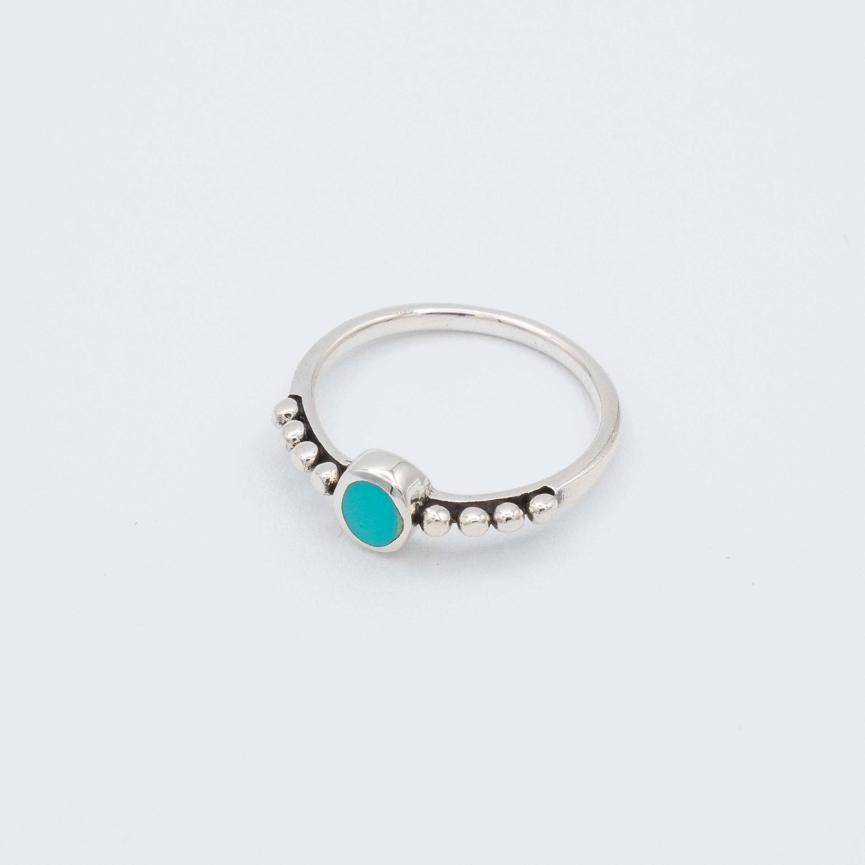 Tilly Sterling Silver Studded Turquoise Ring