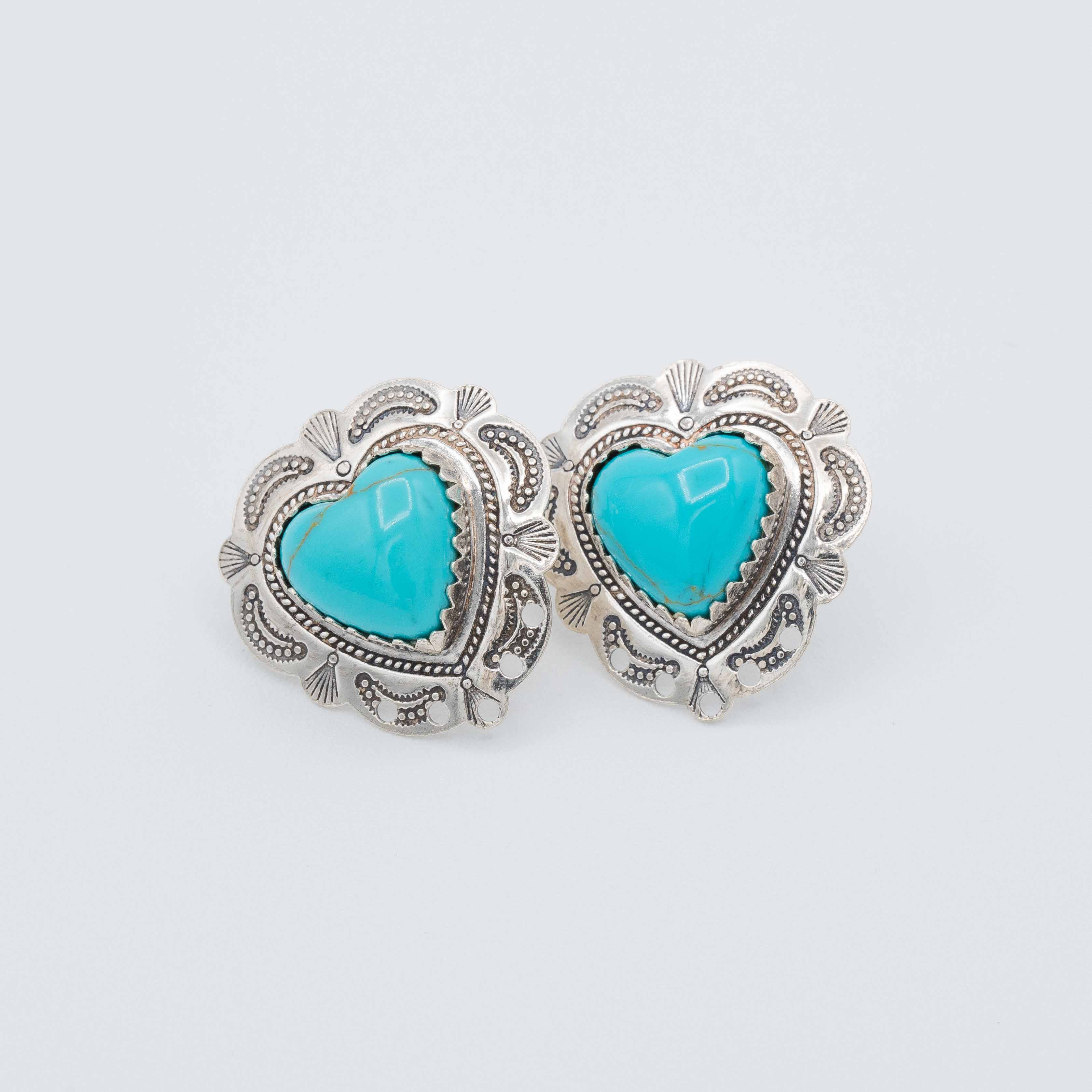 Winona Sterling Silver Turquoise Heart Post Earrings