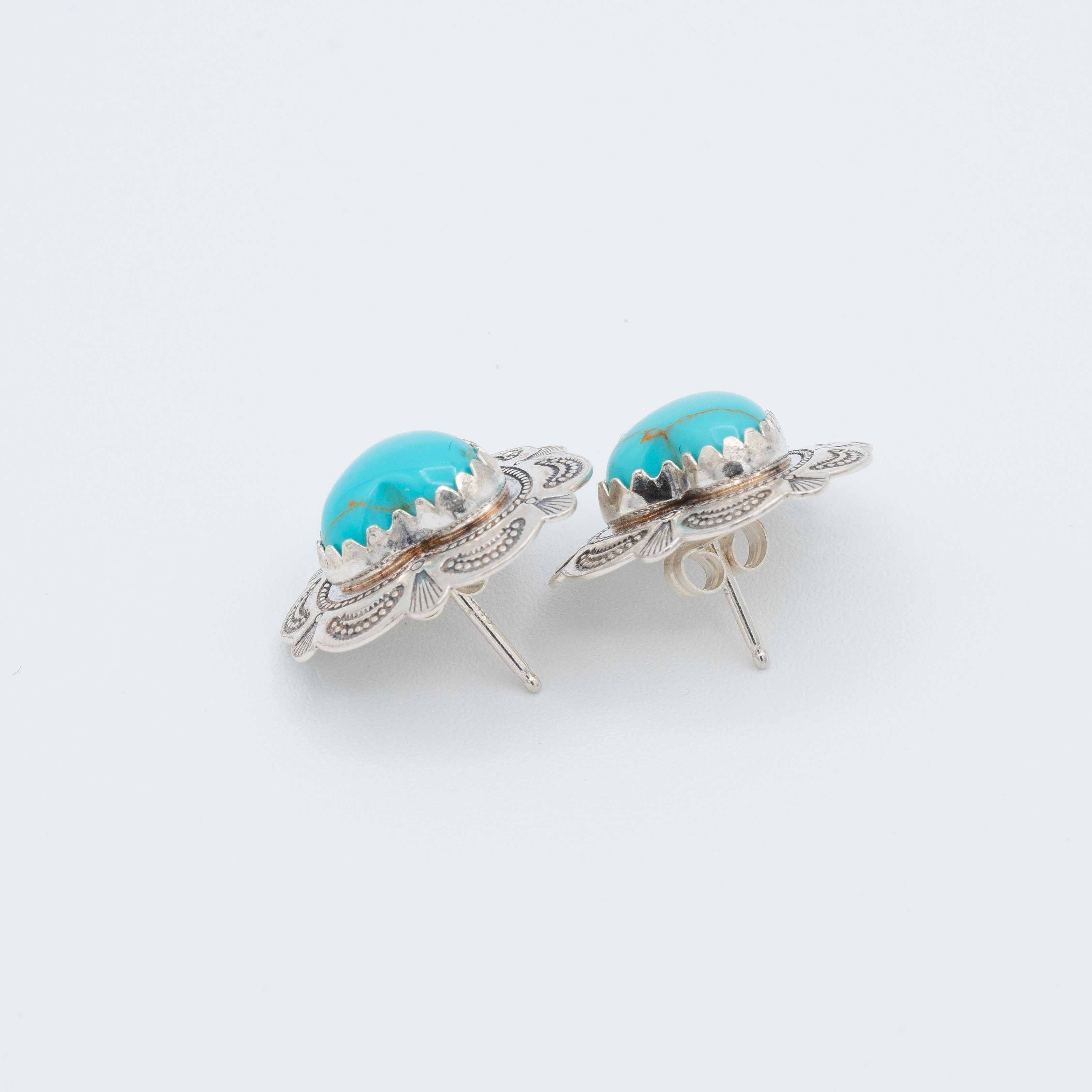 Winona Sterling Silver Turquoise Heart Post Earrings