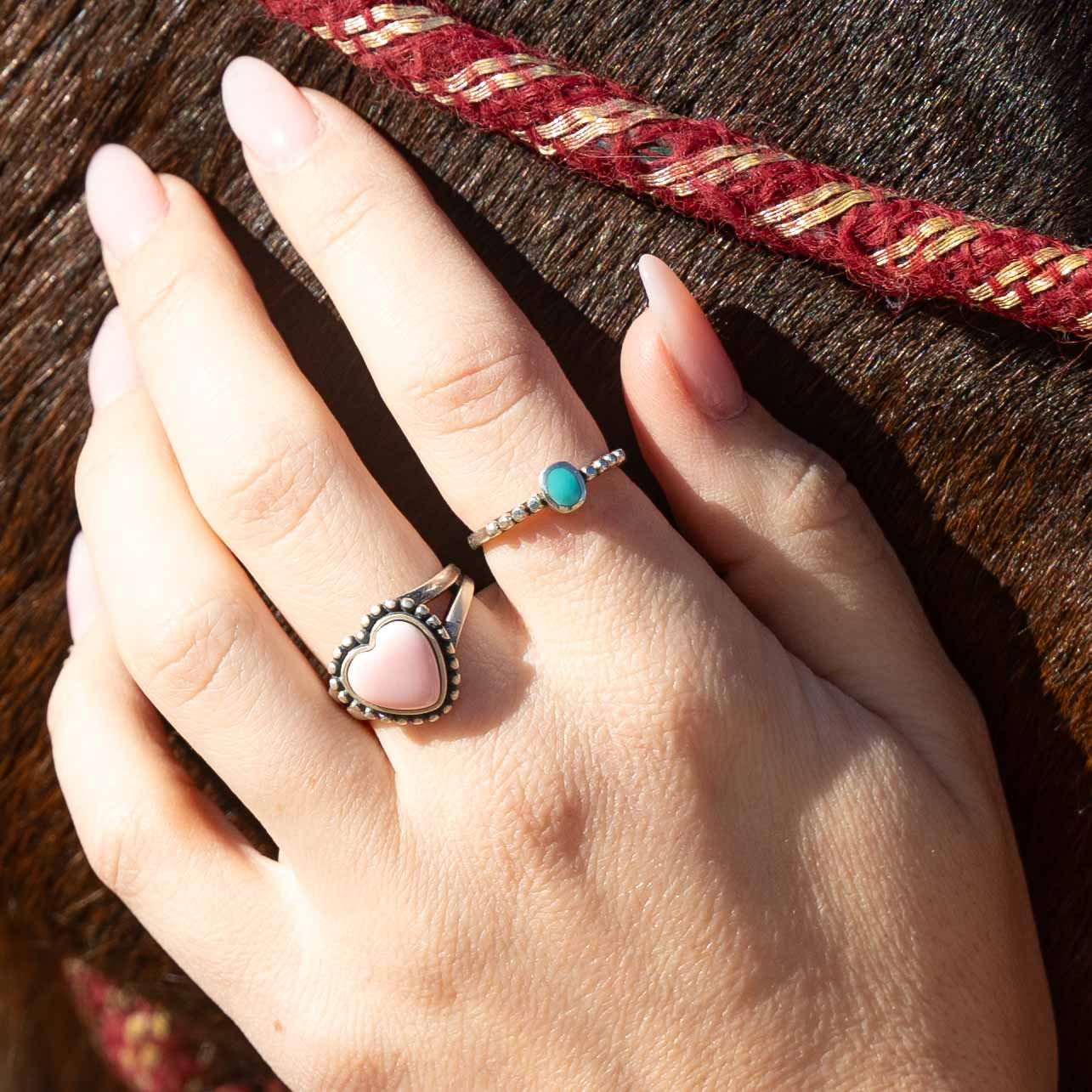 Tilly Sterling Silver Studded Turquoise Ring