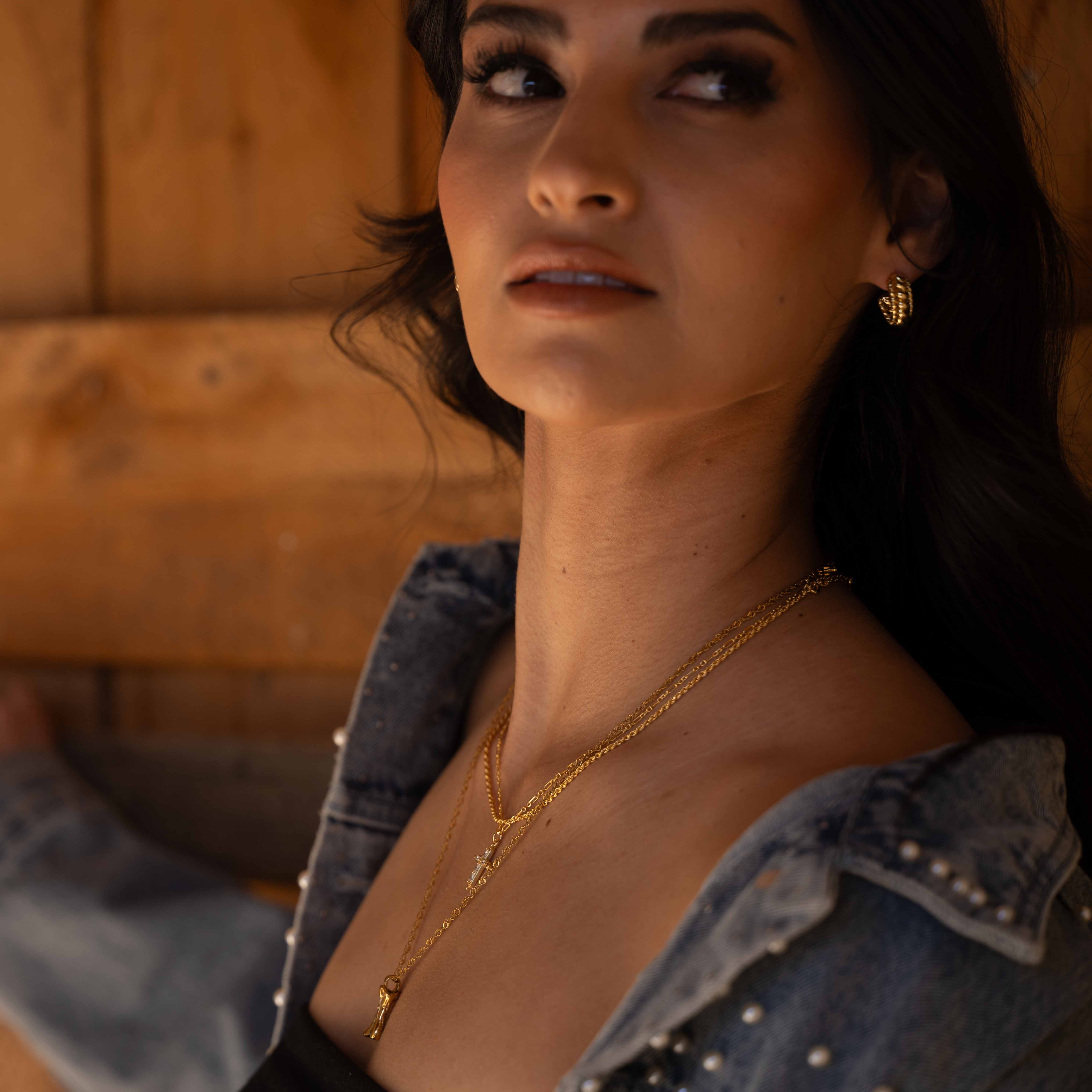 Kate Gold Triple Rope Hoop Earrings