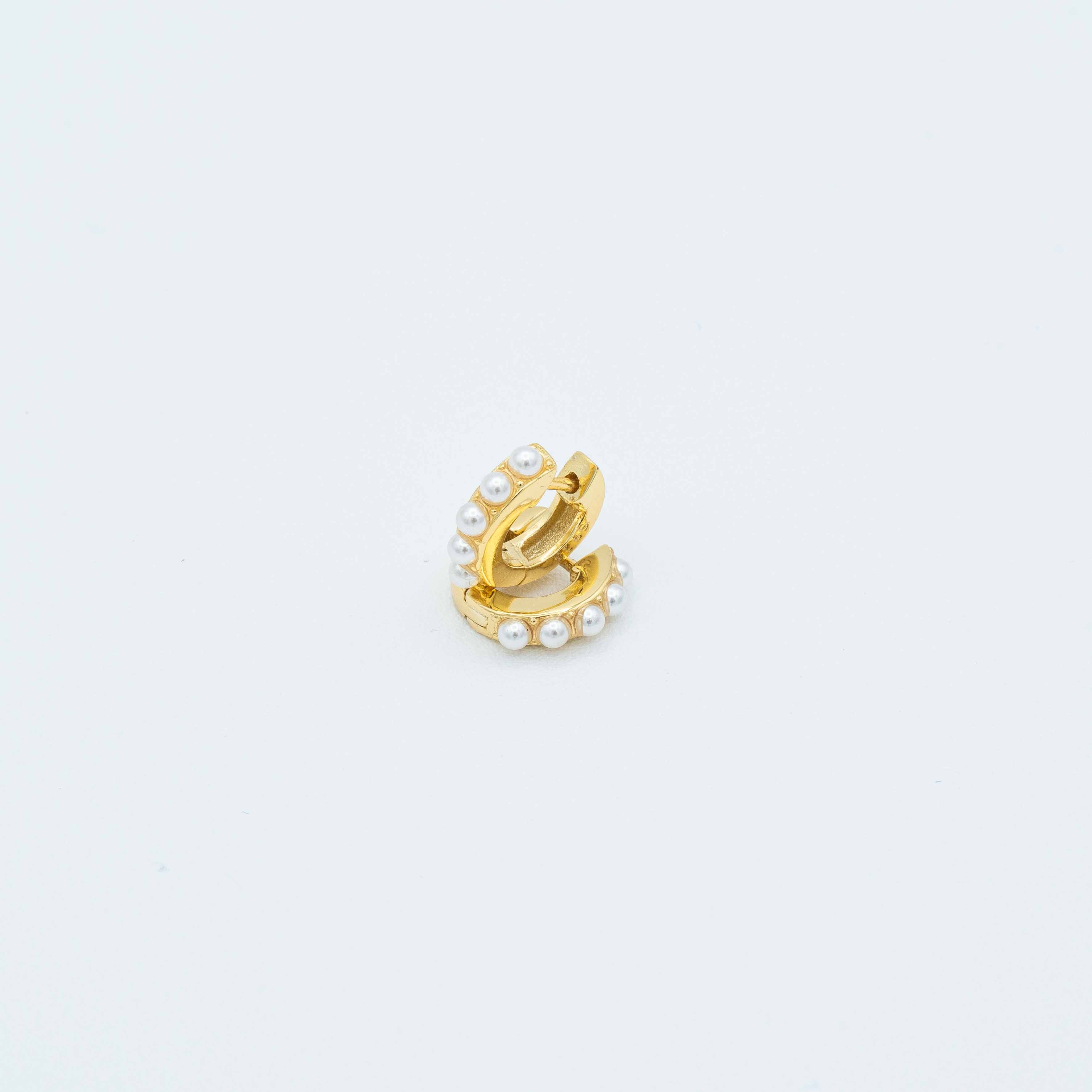 Charlotte Gold Vermeil Pearl Huggie Earrings