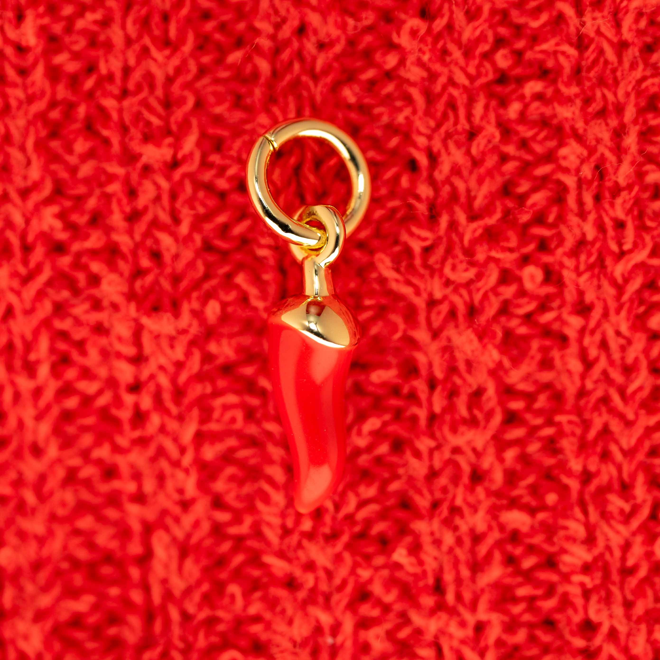 Red Italian Horn Charm