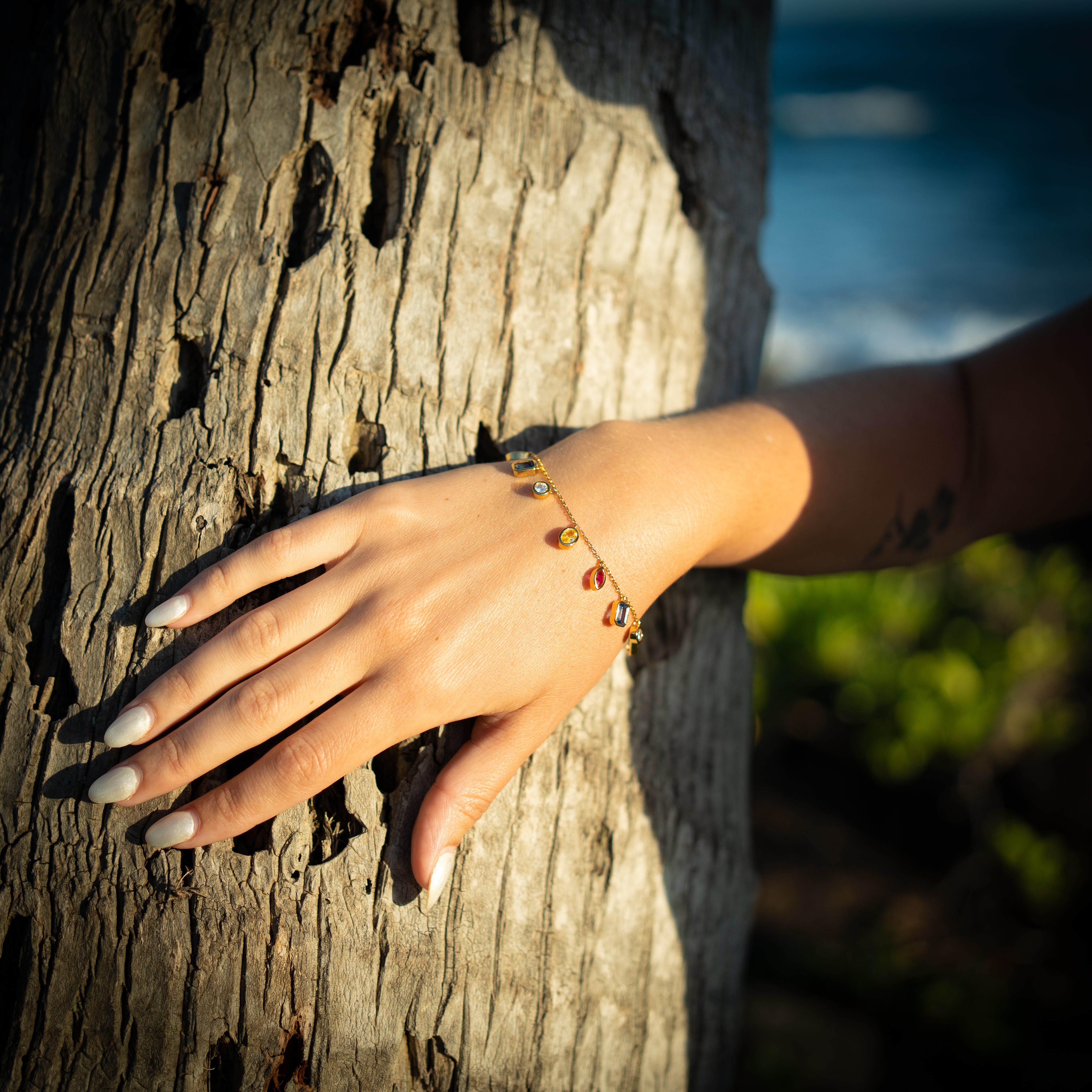 Juliet Gemstone Drop Shaker Bracelet