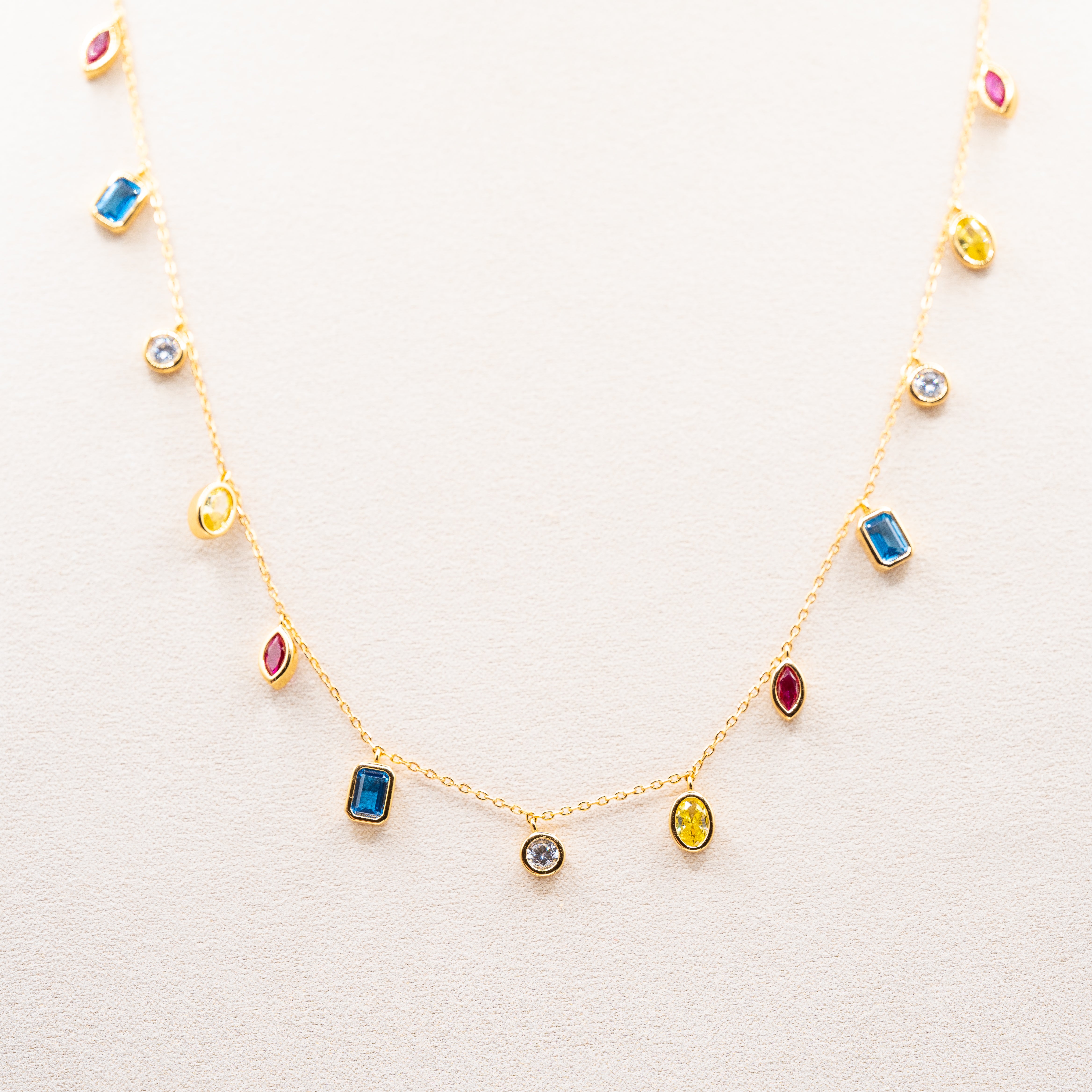 Juliet Gemstone Drop Shaker Necklace