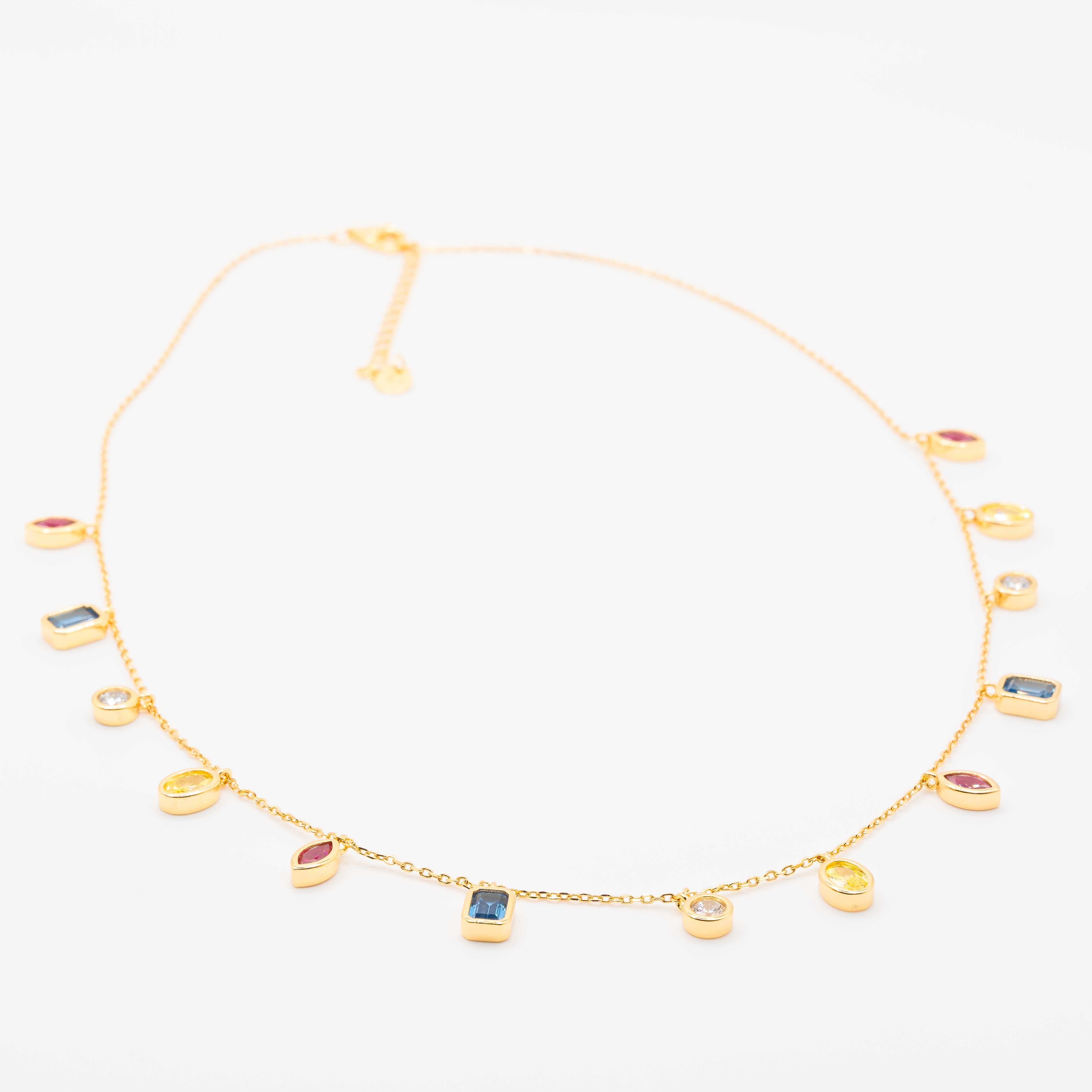 Juliet Gemstone Drop Shaker Necklace