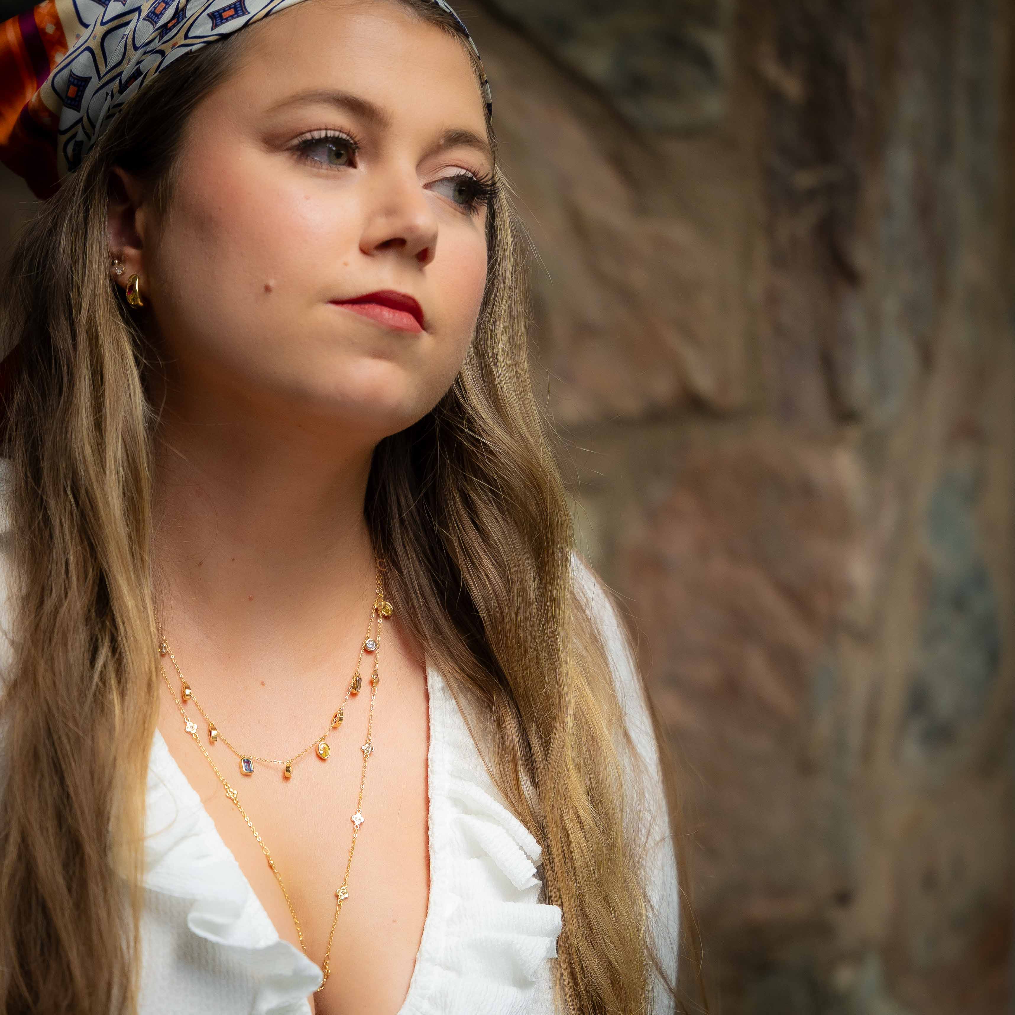 Clover Gold Crystal Necklace