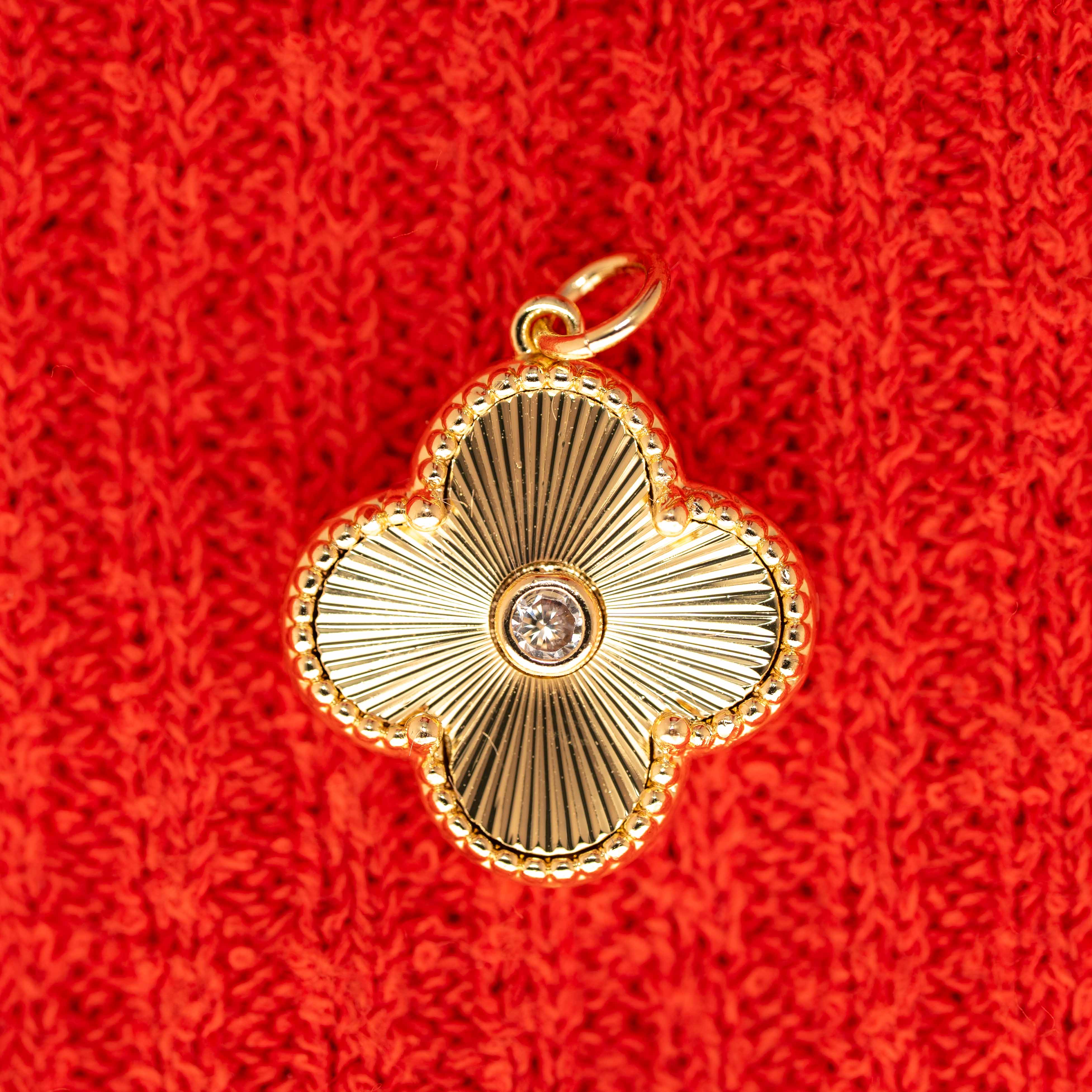 Vintage Gold Clover Charm