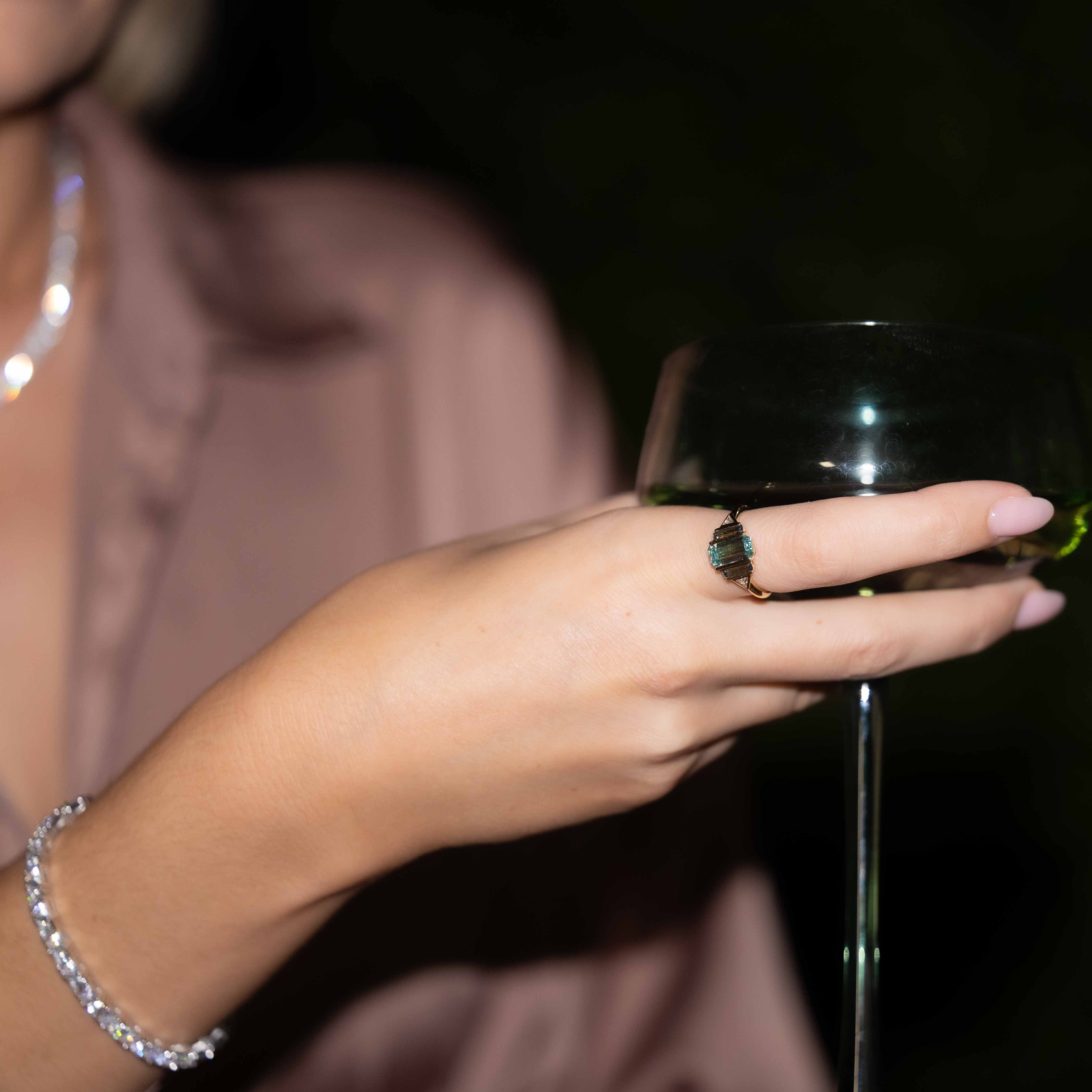 Lumiére Verte Cocktail Ring