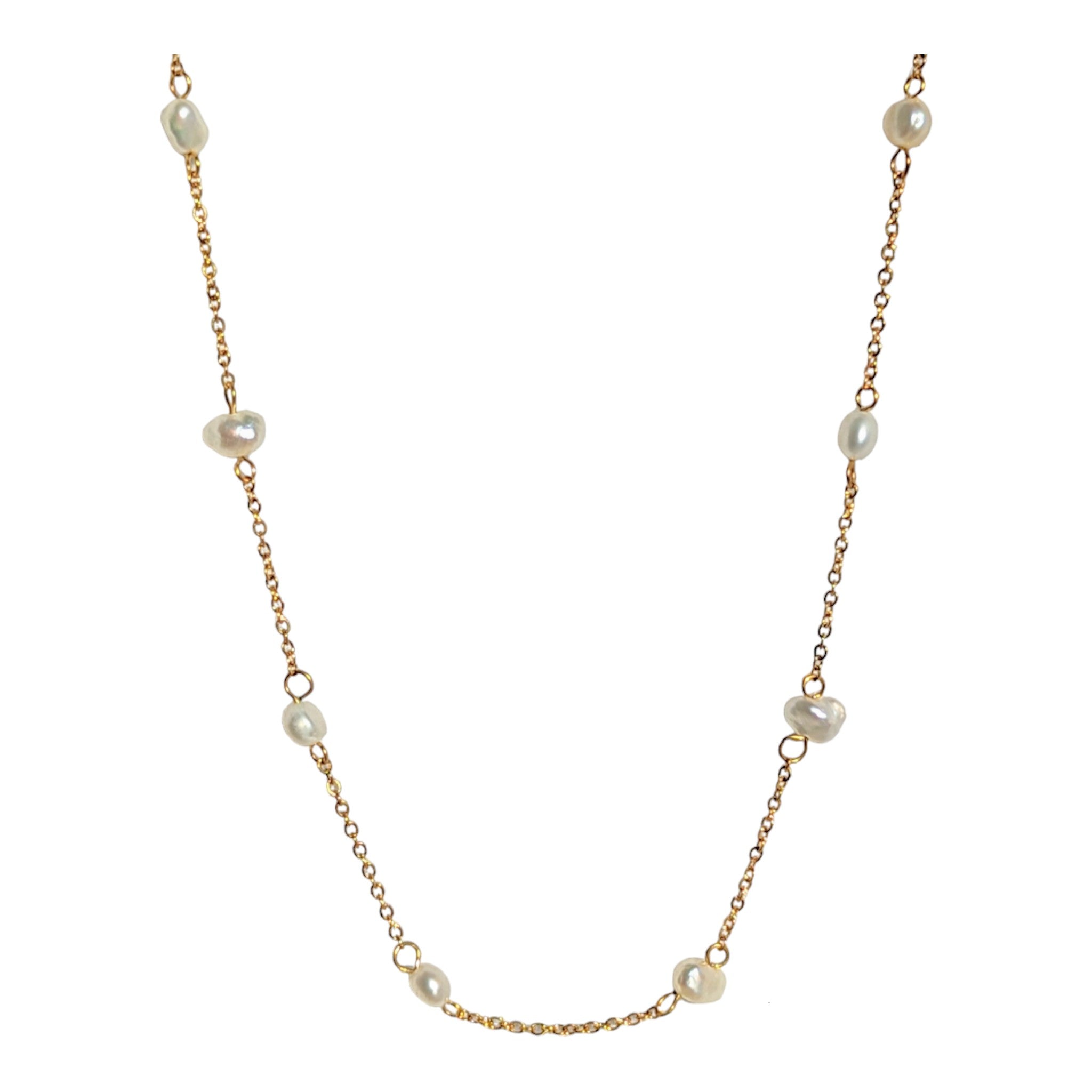 Anne Delicate Gold Freshwater Pearl Necklace