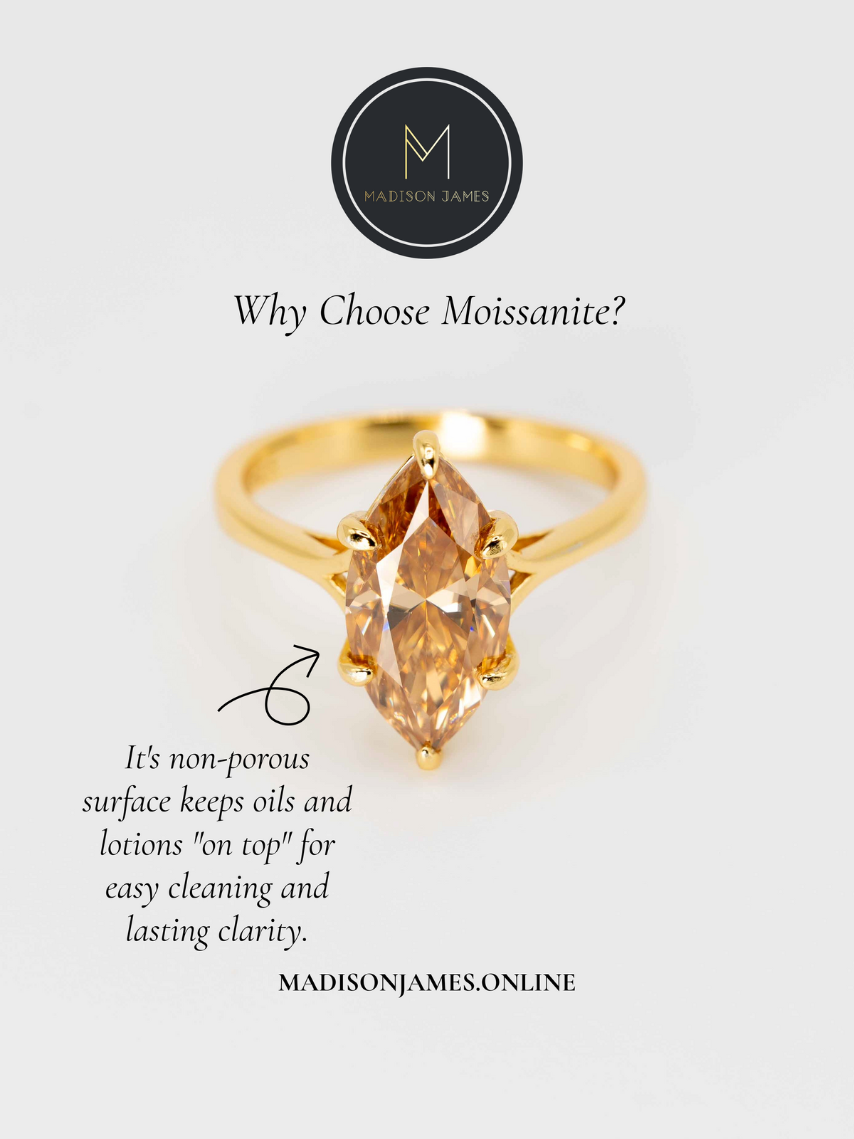 Vivienne Champagne Moissanite Ring