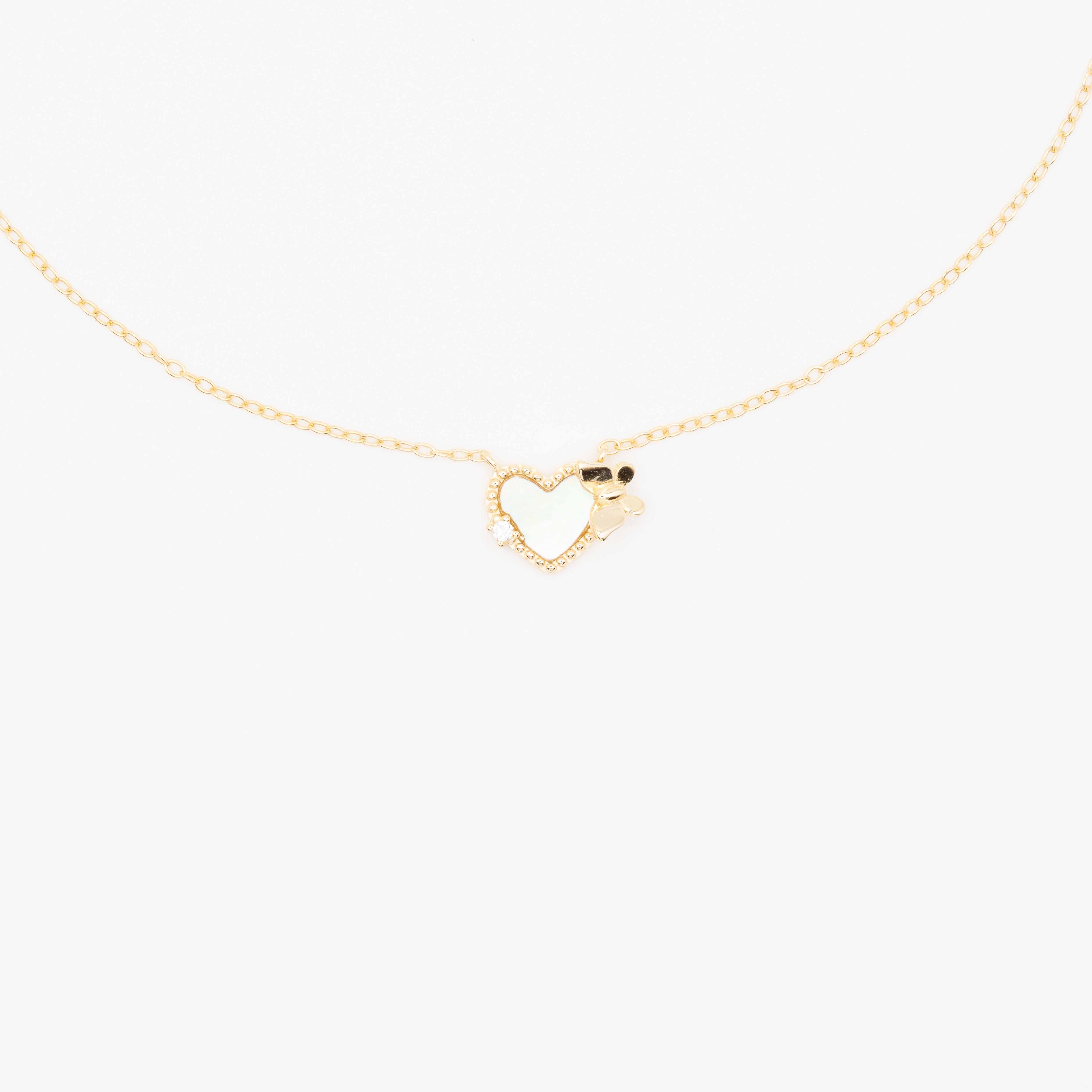 Brigitte Gold Mop Butterfly Heart Necklace *Limited Edition*