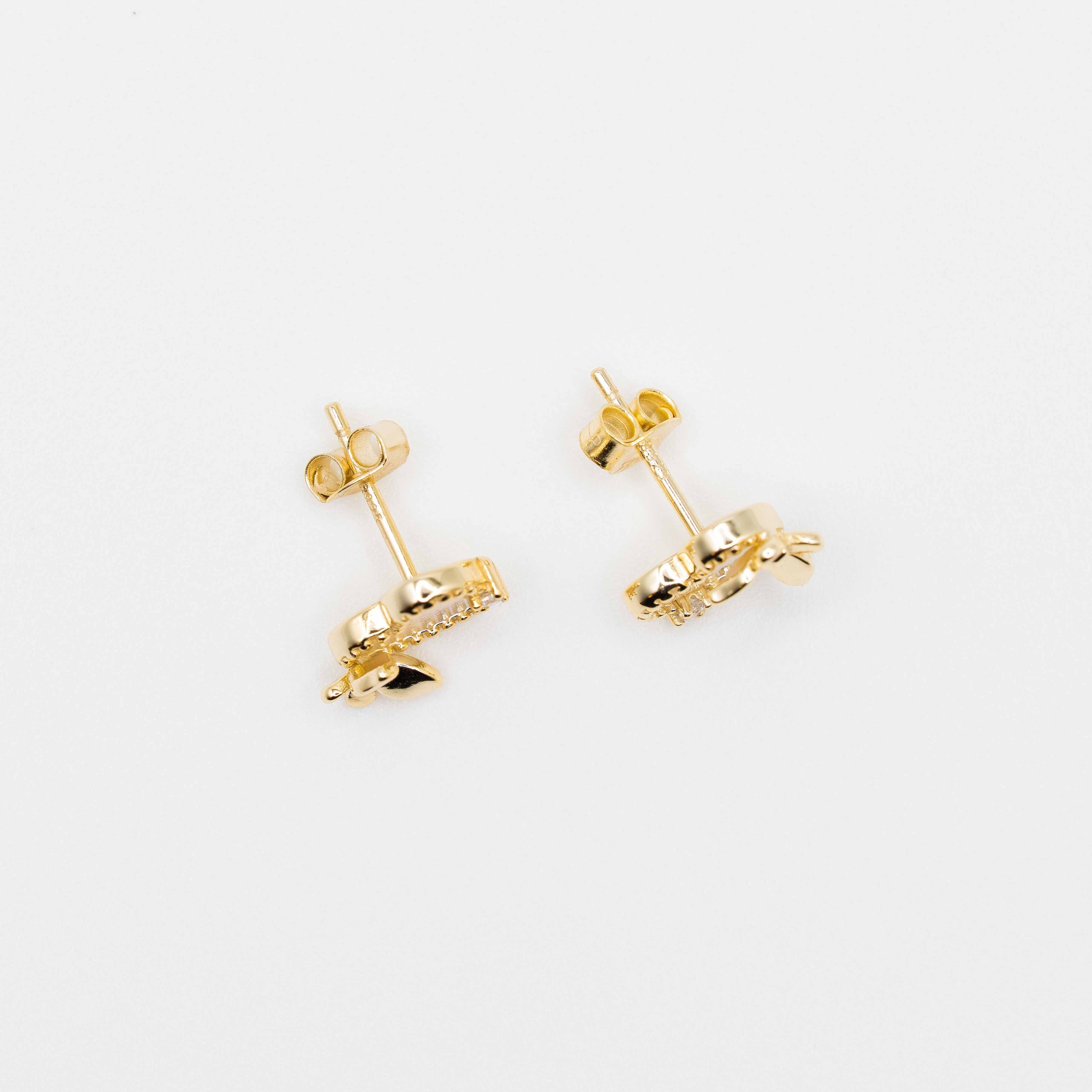 Brigitte Gold Mop Butterfly Heart Stud Earrings *Limited Edition*