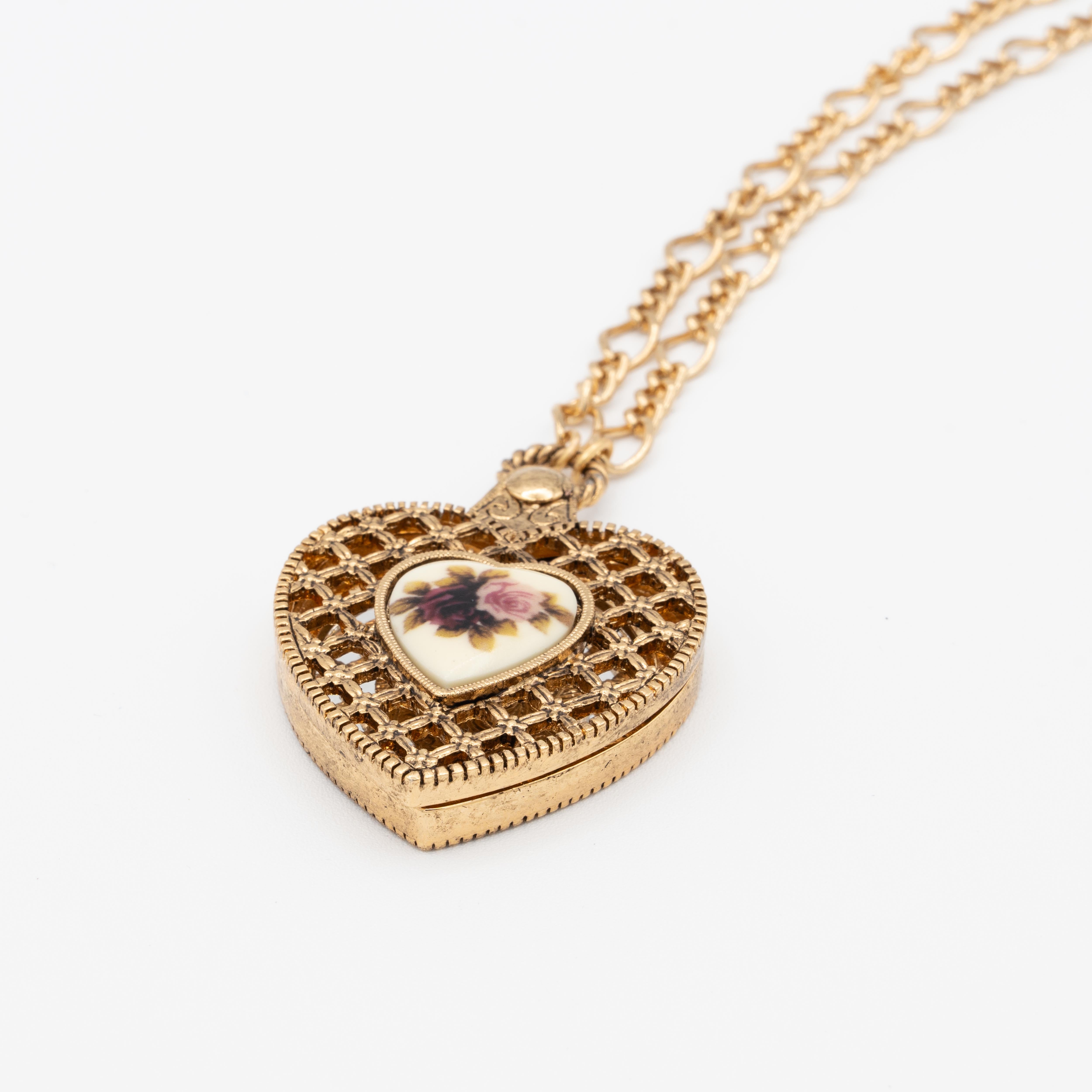 Sophie Floral Heart Mirror Necklace