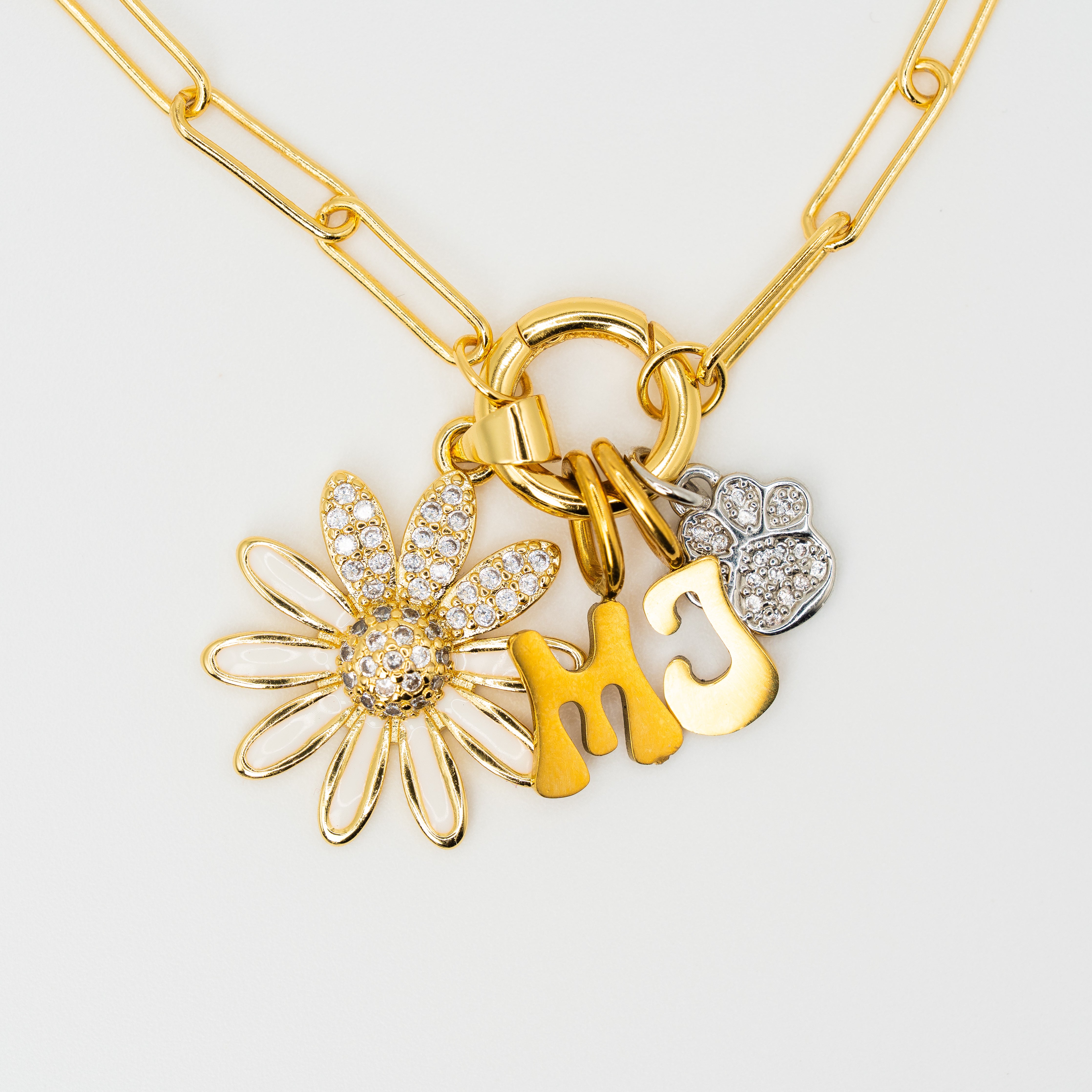 Flower Child Letter Charm M