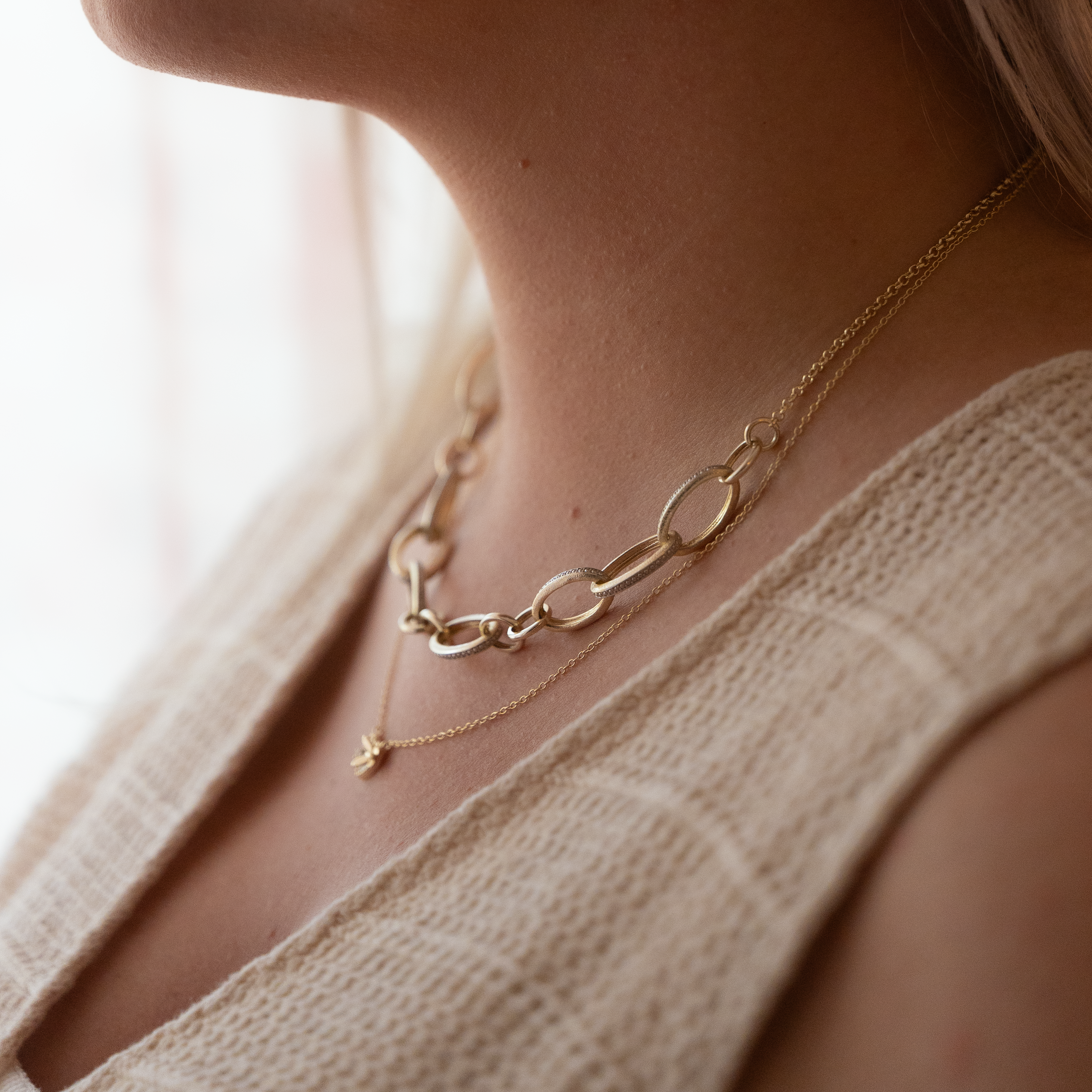 Diana Gold Oval Crystal Chain Necklace *Limited Edition*