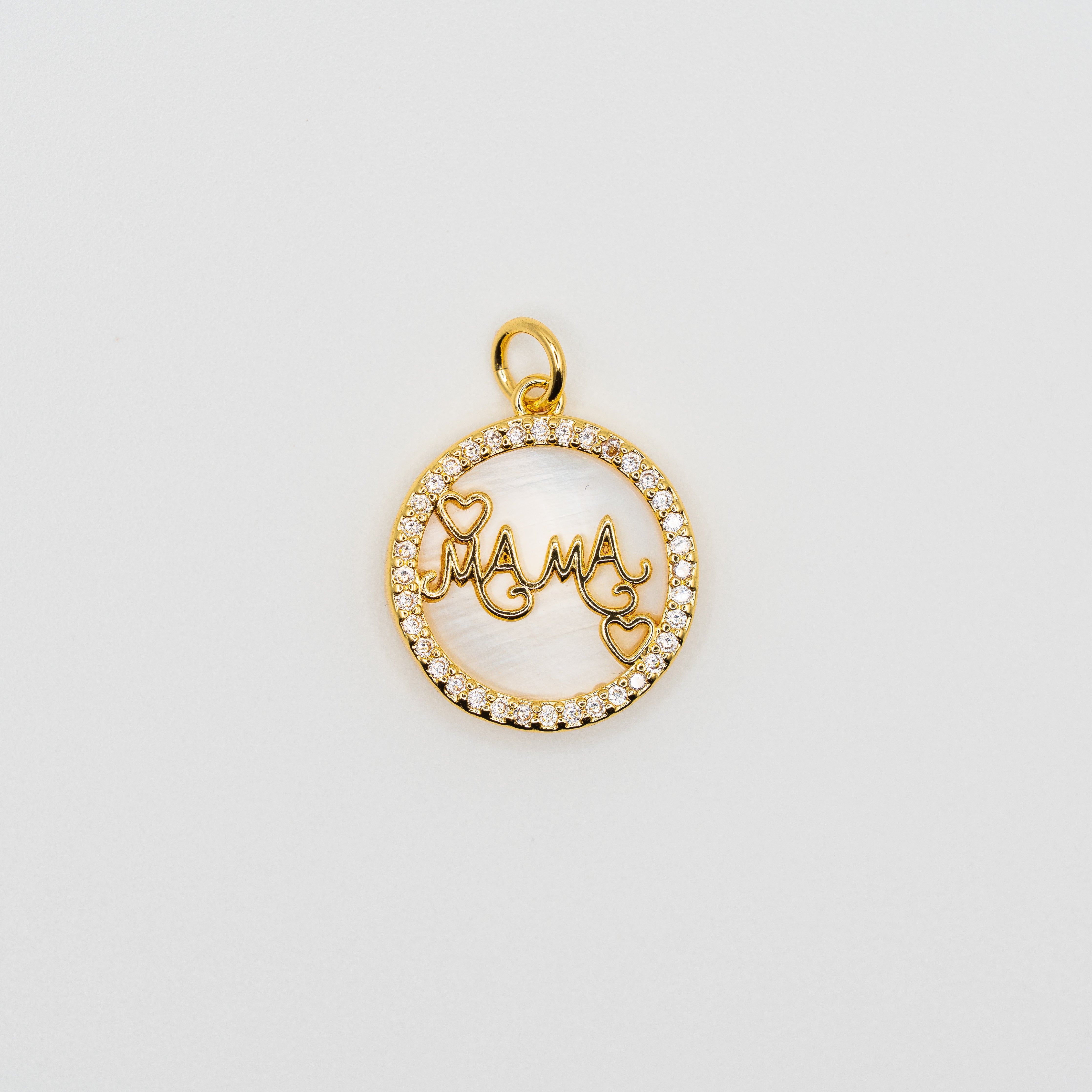 Mama Gold Micropave Shell Charm