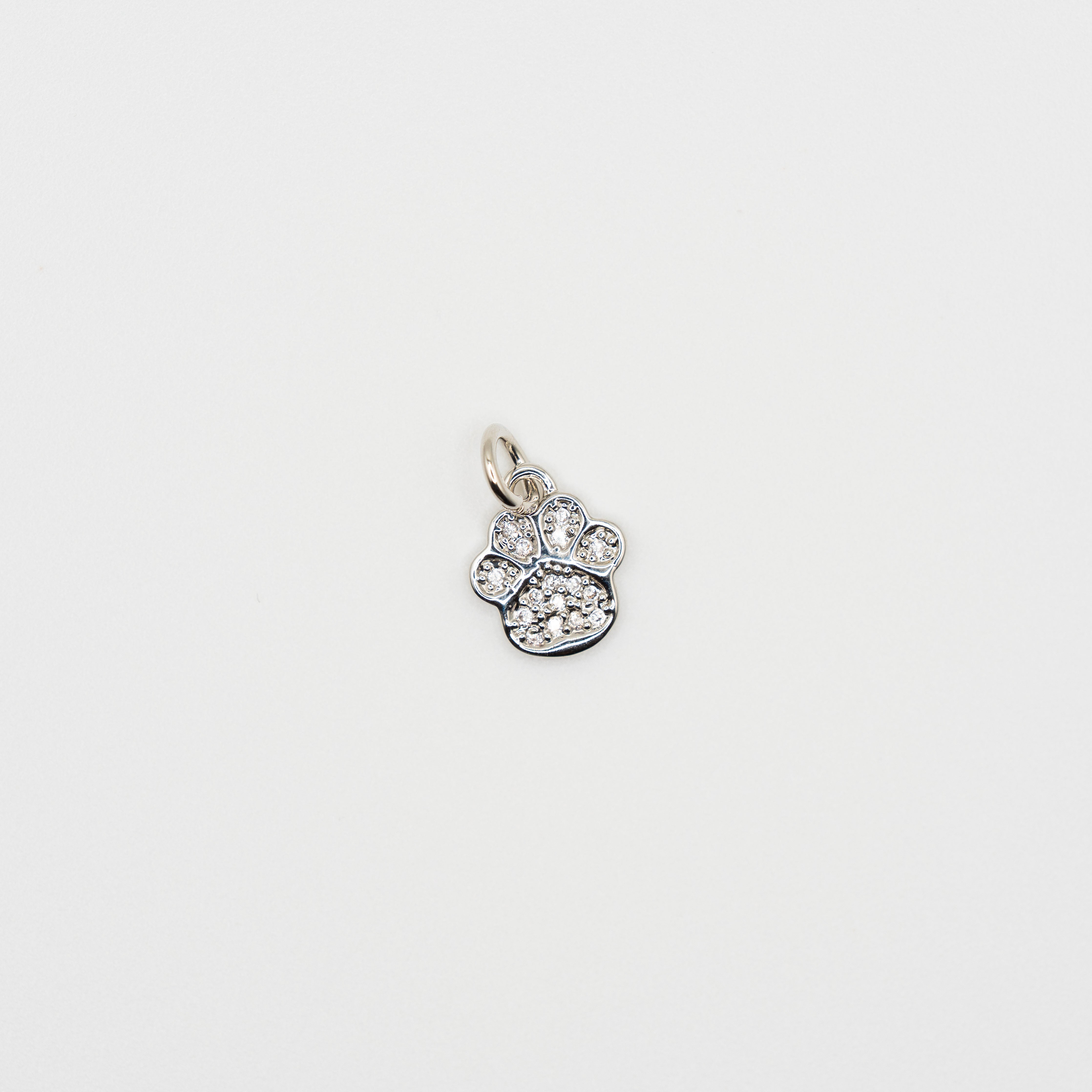 Silver Puppy Paw Charm