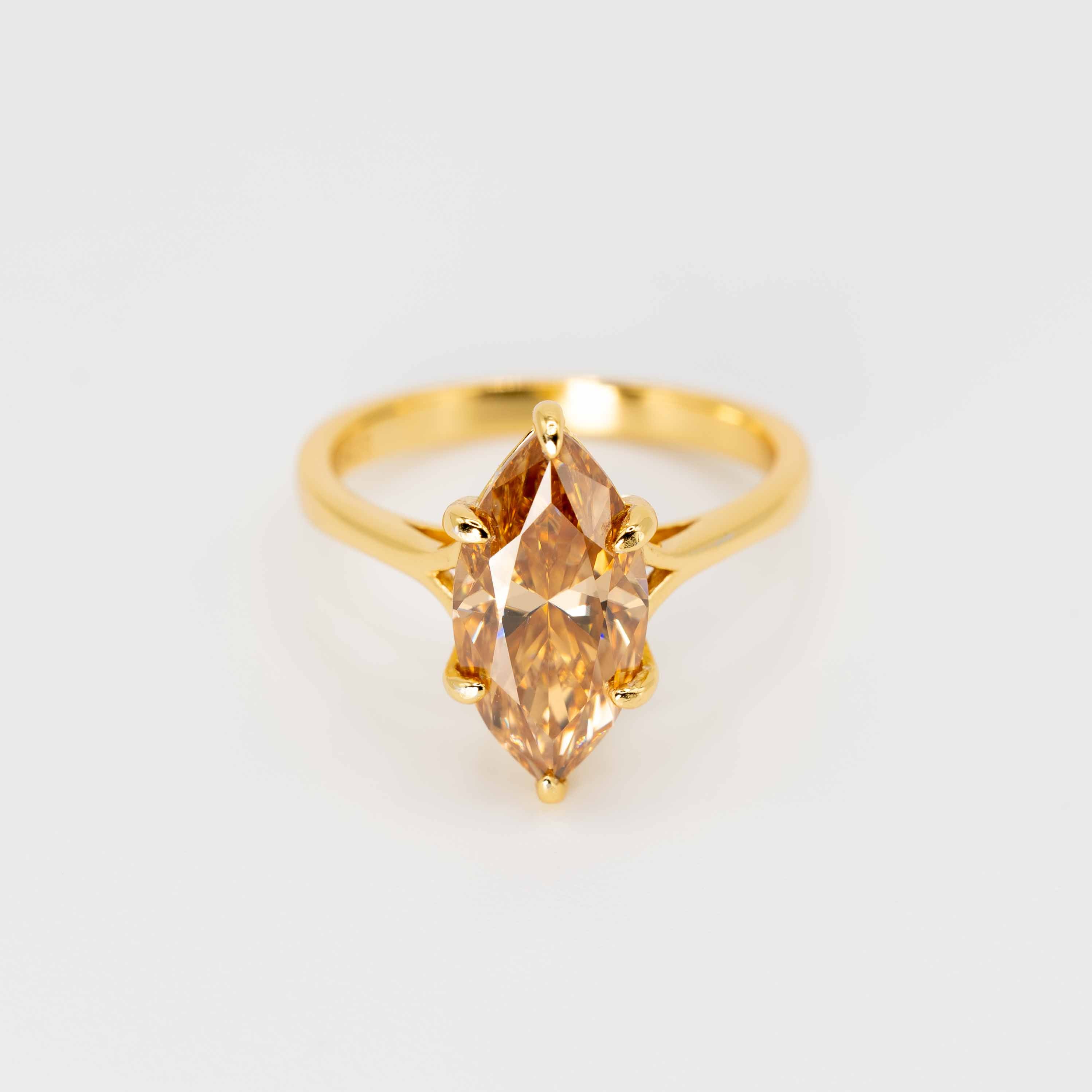 Vivienne Champagne Moissanite Ring